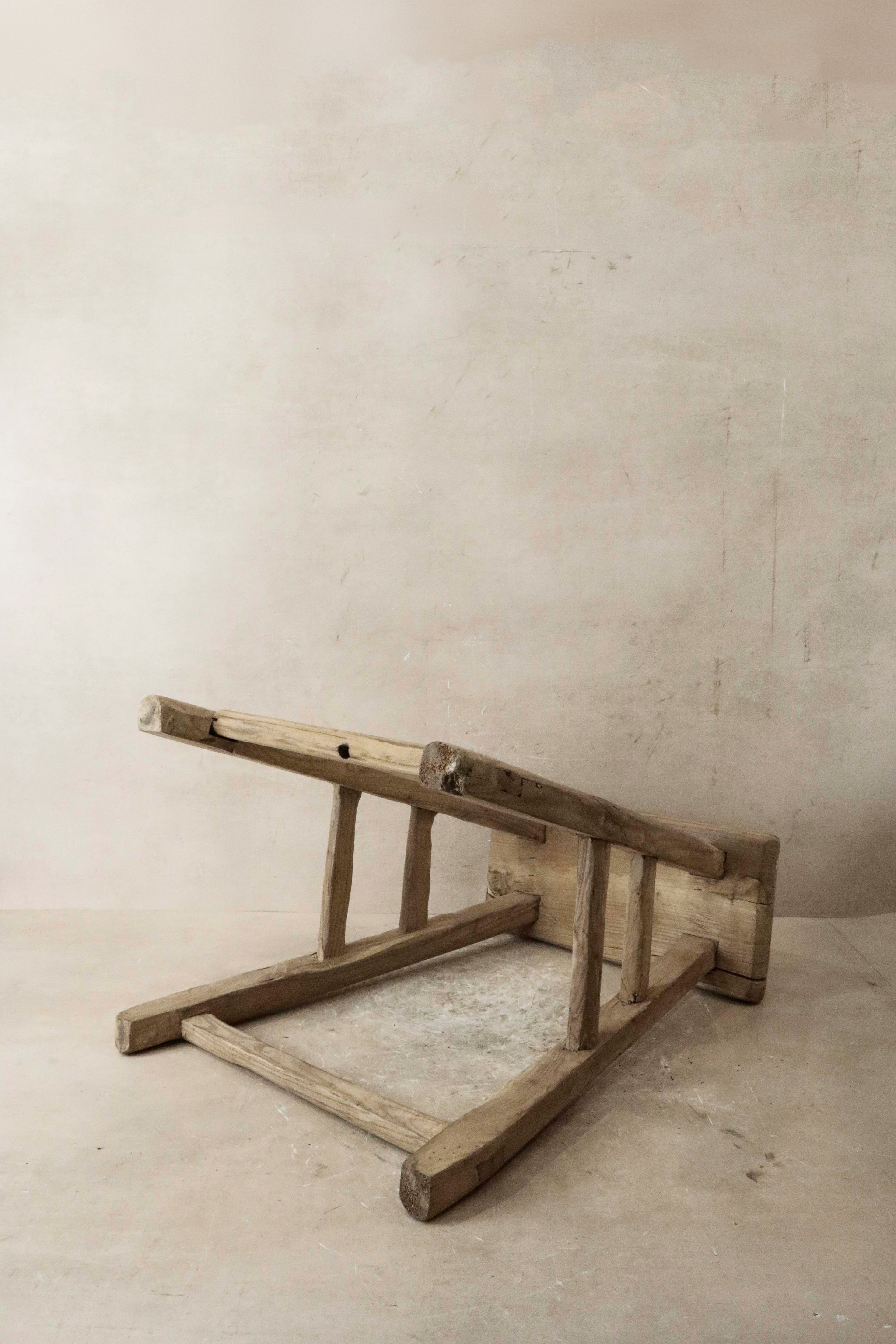 Vintage Rustic Elm Wood Stool - Medium - No 44