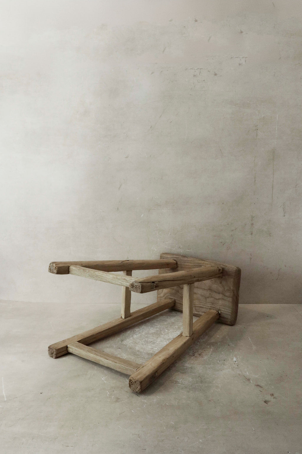 Vintage Rustic Elm Wood Stool - Medium - No 36