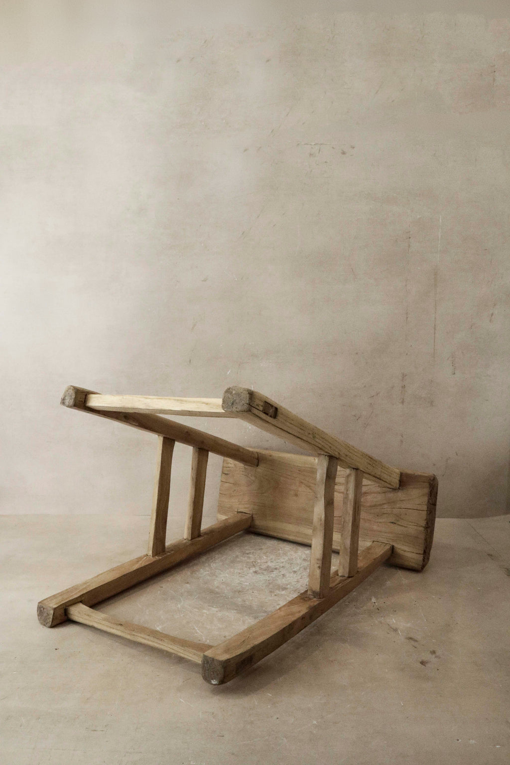 Vintage Rustic Elm Wood Stool - Medium - No 43