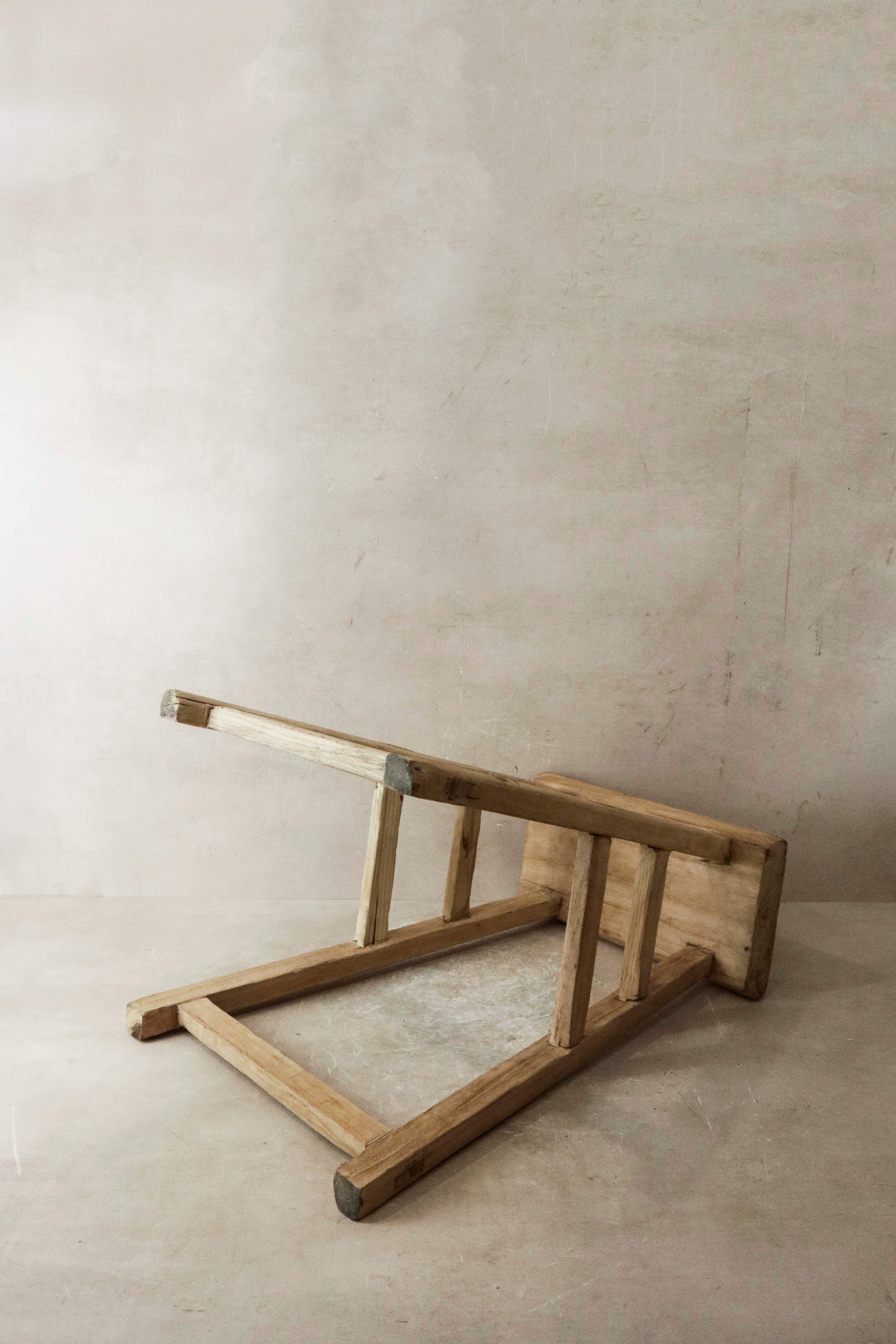 Vintage Rustic Elm Wood Stool - Medium - No 19