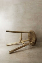 Vintage Rustic Elm Wood Stool - Round - No 22