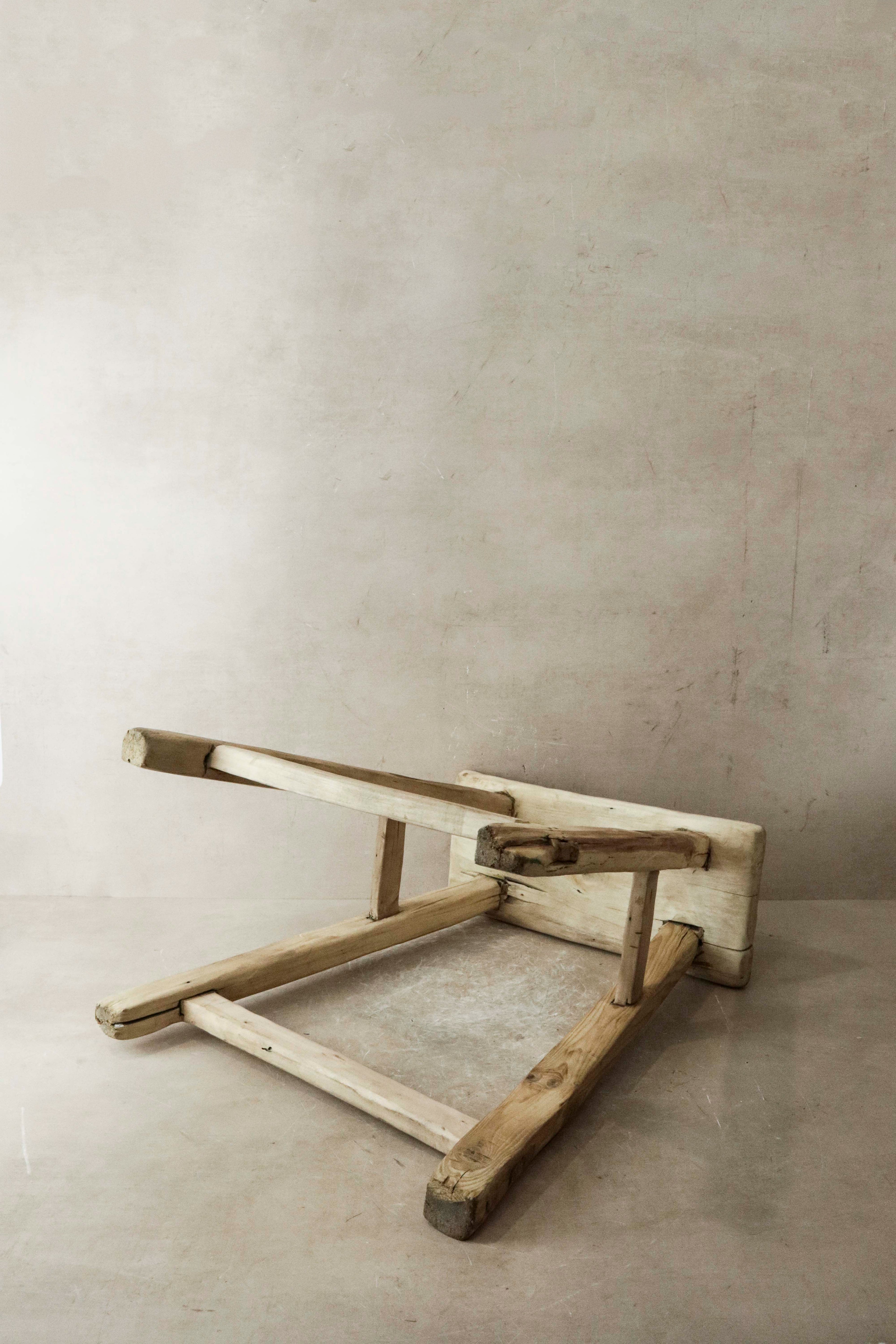 Vintage Rustic Elm Wood Stool - Medium - No 17