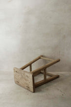 Vintage Rustic Elm Wood Stool - Medium - No 36