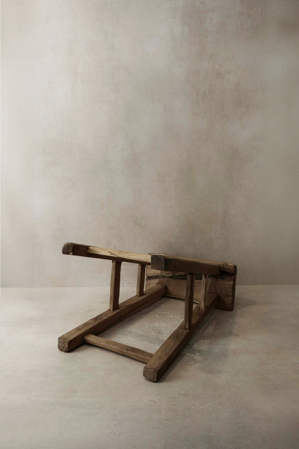 Vintage Rustic Elm Wood Stool - Medium - No 8
