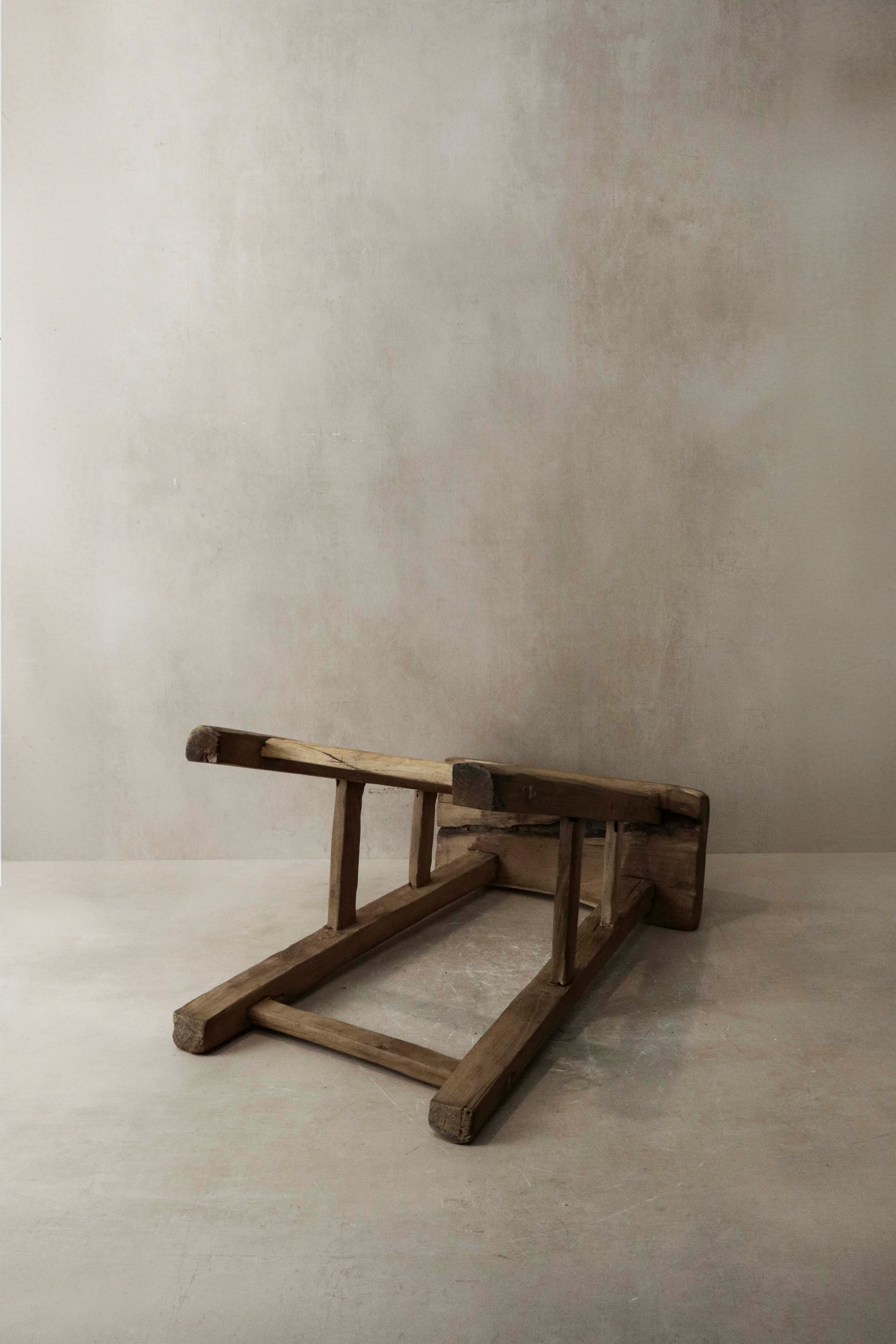 Vintage Rustic Elm Wood Stool - Medium - No 8
