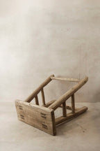 Vintage Rustic Elm Wood Stool - Medium - No 44