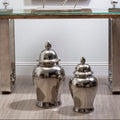 Large Ceramic Silver Jar | Kensington Townhouse