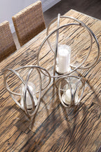 Natural Wood and Clear Glass Top Dining Table with Silver U-Shaped Metal Legs, Kerala