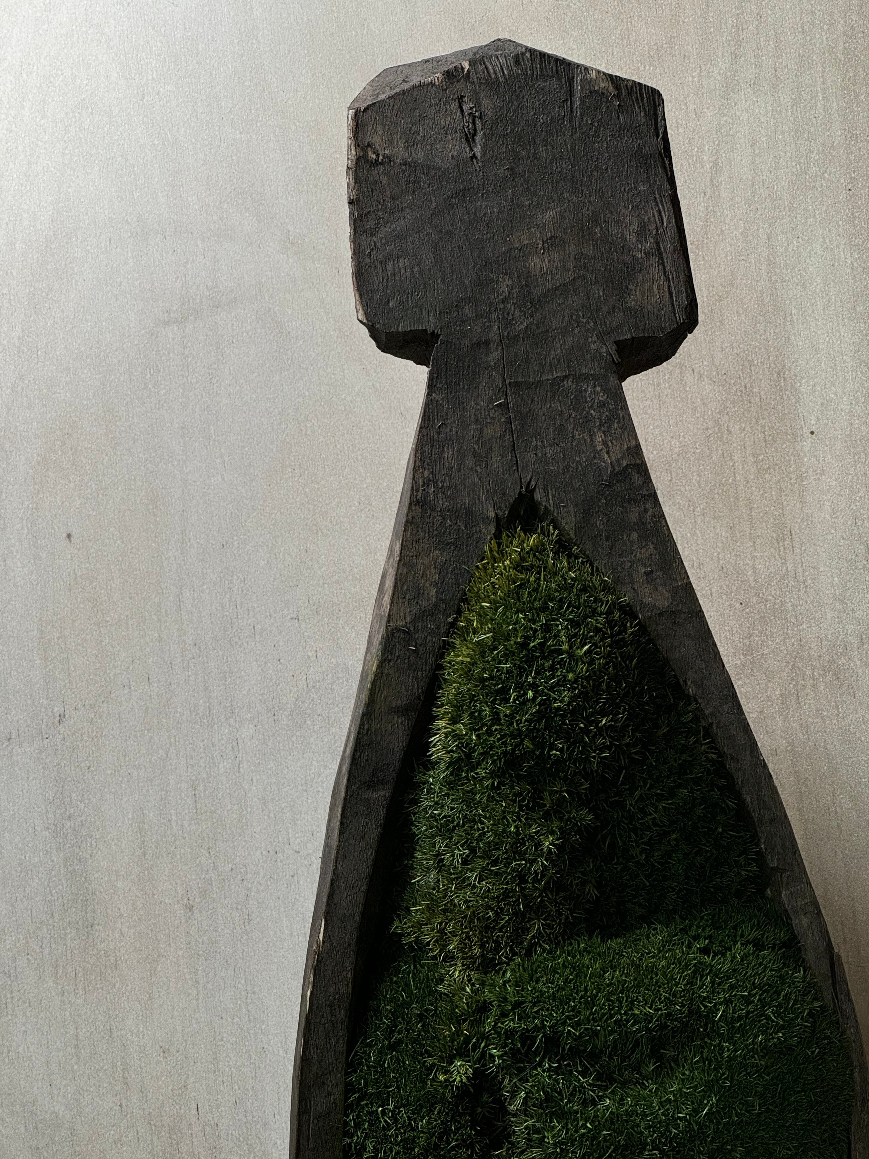 Mokoro Canoe with Preserved Moss Table Display FR63