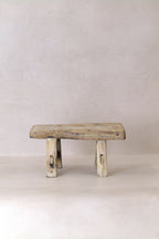 Vintage Rustic Elm Wood Stool - Small - No 25