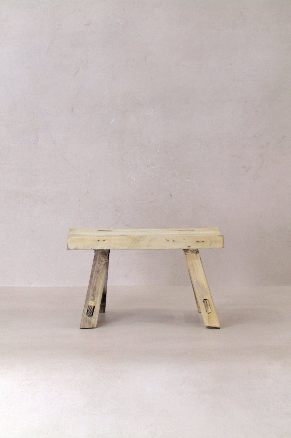 Vintage Rustic Elm Wood Stool - Small - No 26