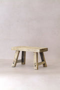 Vintage Rustic Elm Wood Stool - Small - No 28