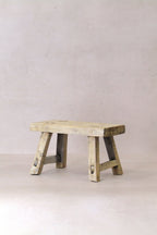 Vintage Rustic Elm Wood Stool - Small - No 28