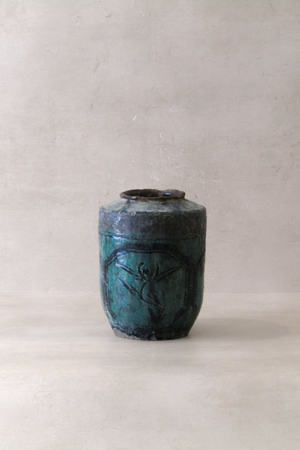 Vintage Emerald Green Pot - No 4