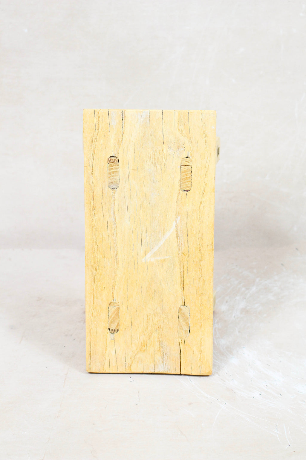 Vintage Rustic Elm Wood Stool - No 63