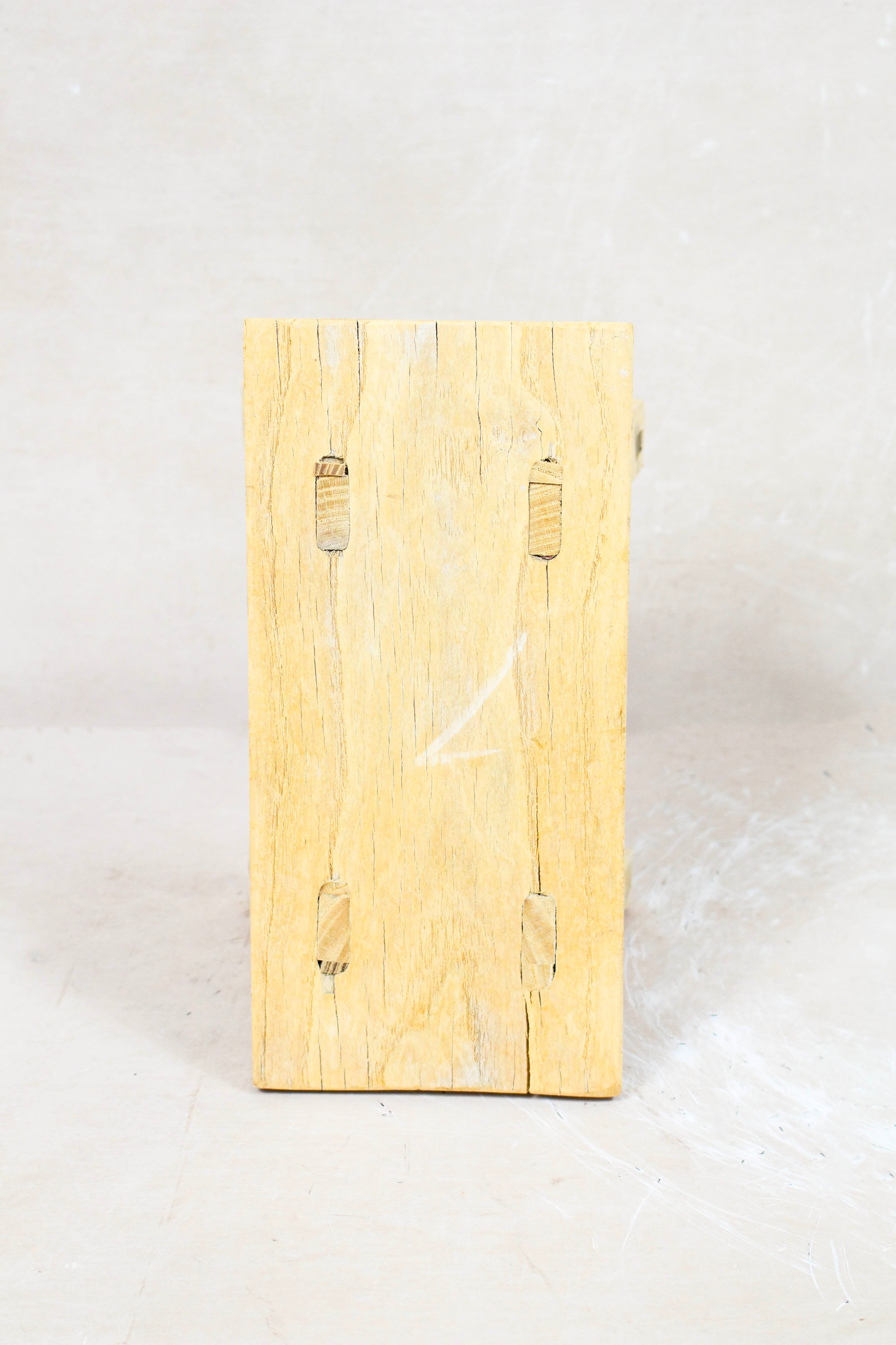 Vintage Rustic Elm Wood Stool - No 63