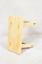 Vintage Rustic Elm Wood Stool - No 63