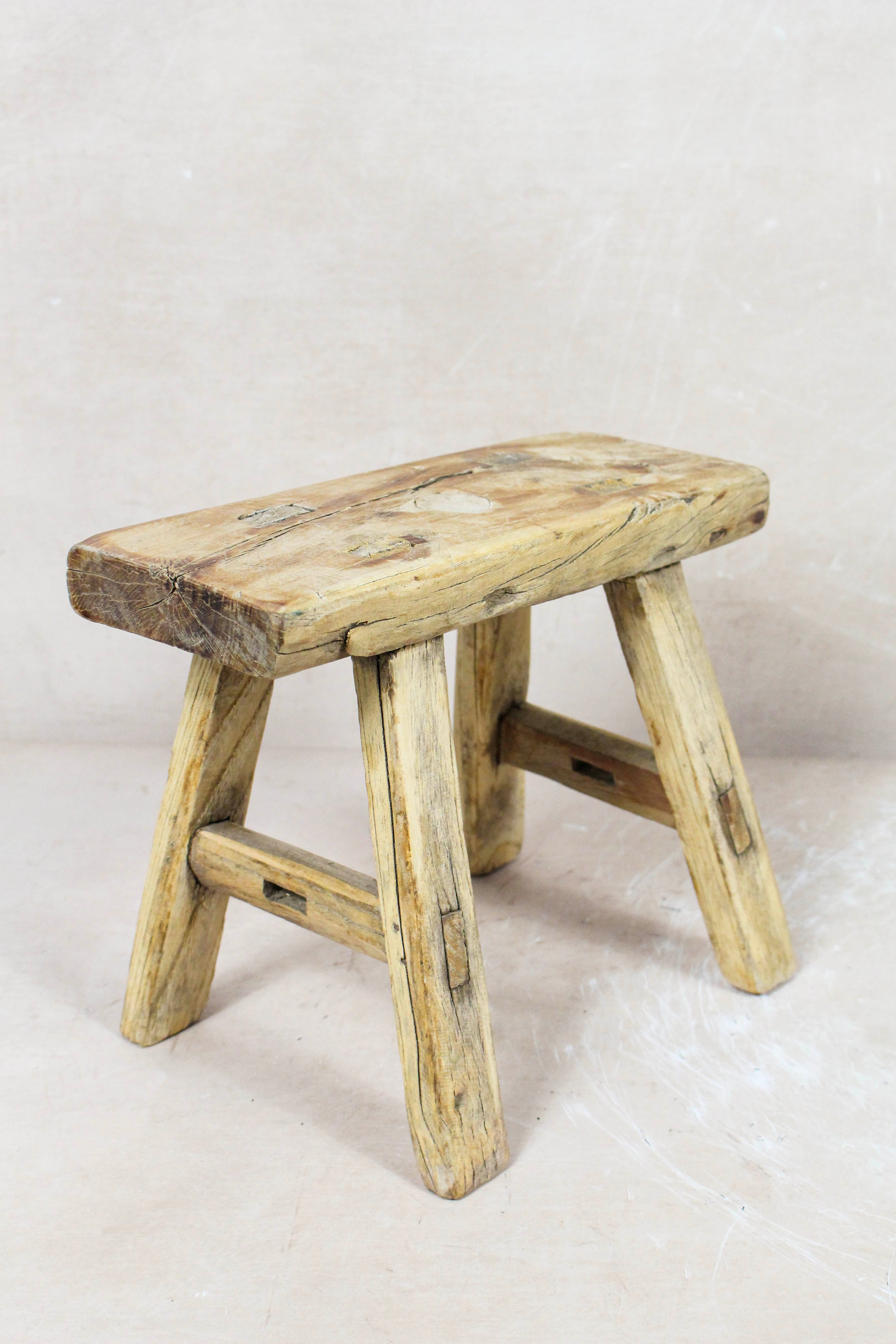 Vintage Rustic Stool Small - Elm wood - 70