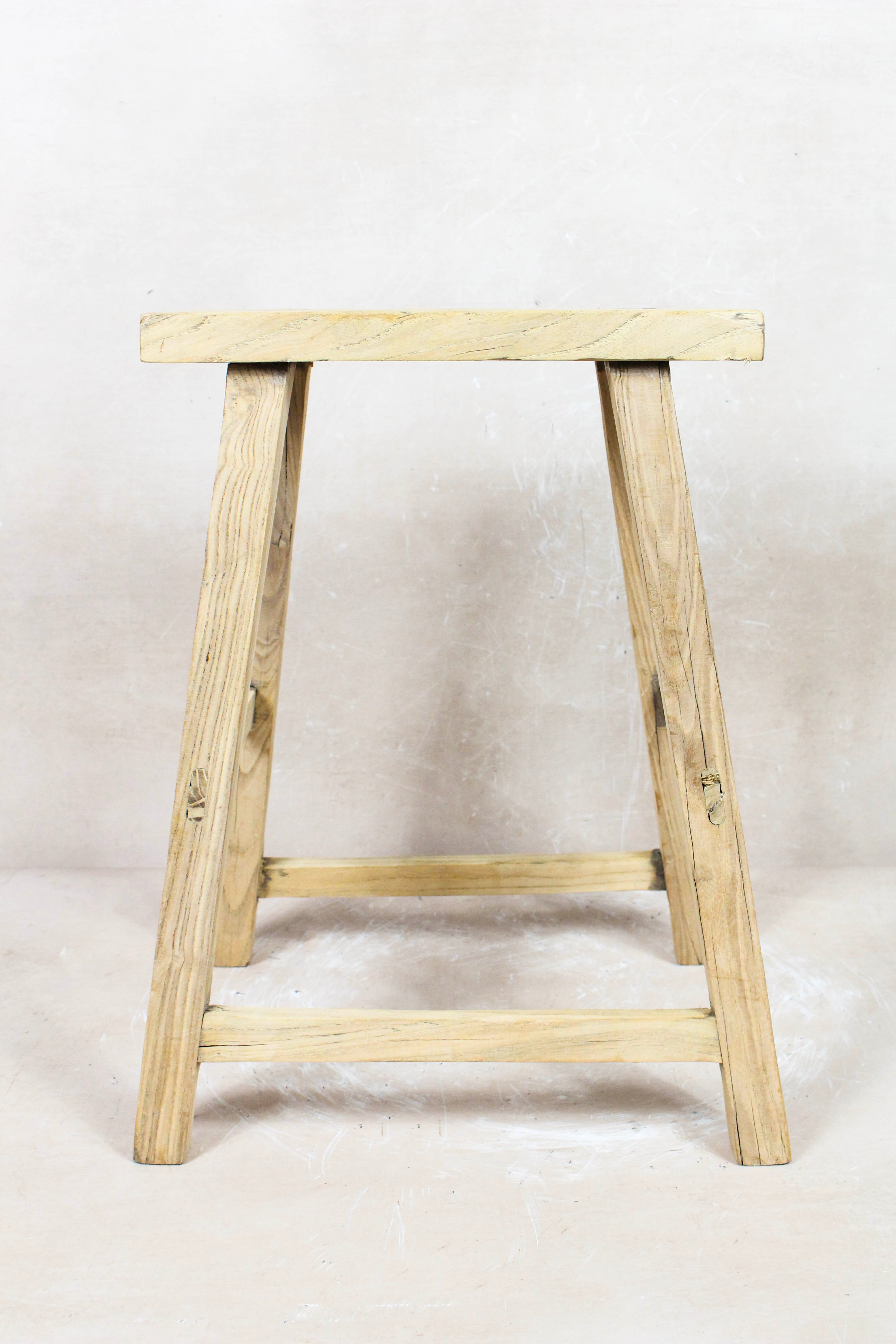 Vintage Rustic Stool - Elm wood - 76