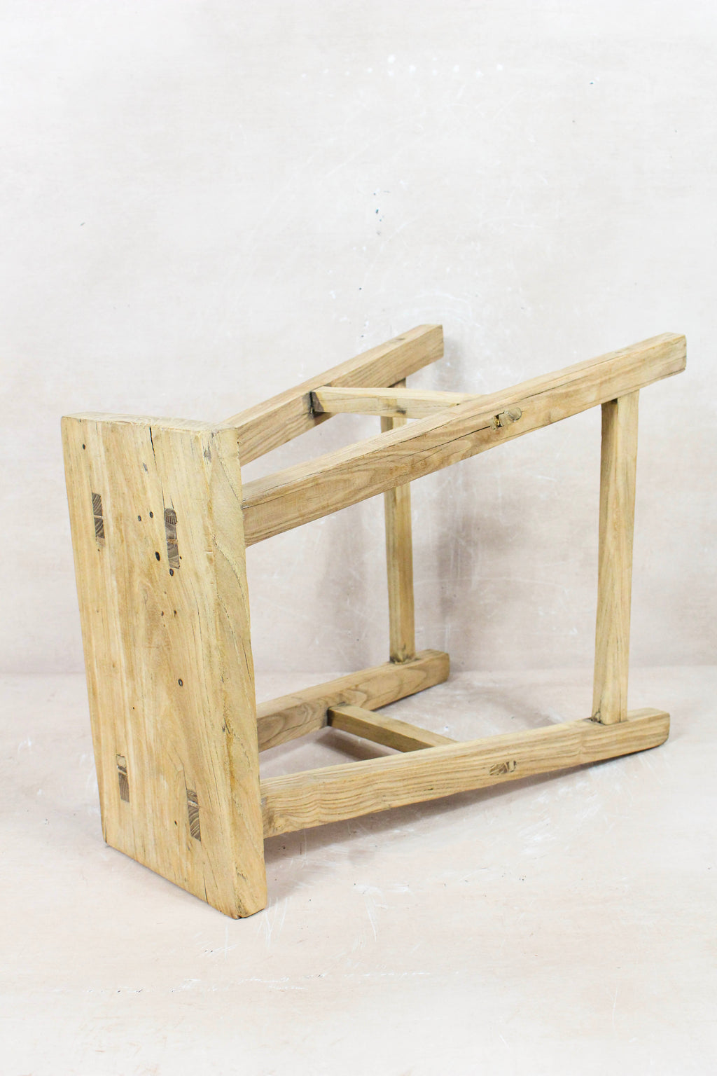 Vintage Rustic Stool - Elm wood - 76