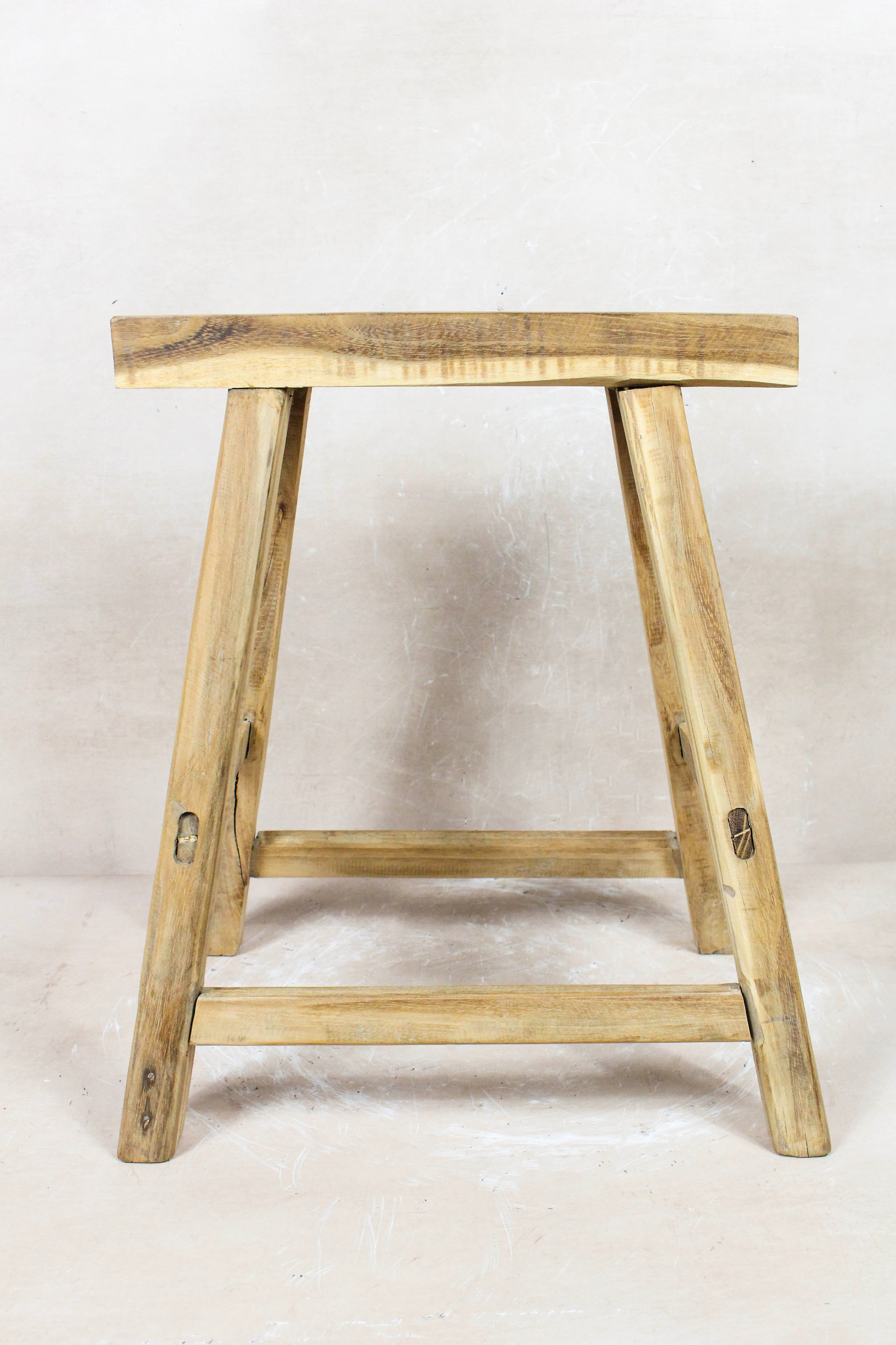 Vintage Rustic Stool - Elm wood - 78