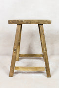 Vintage Rustic Stool - Elm wood - 79