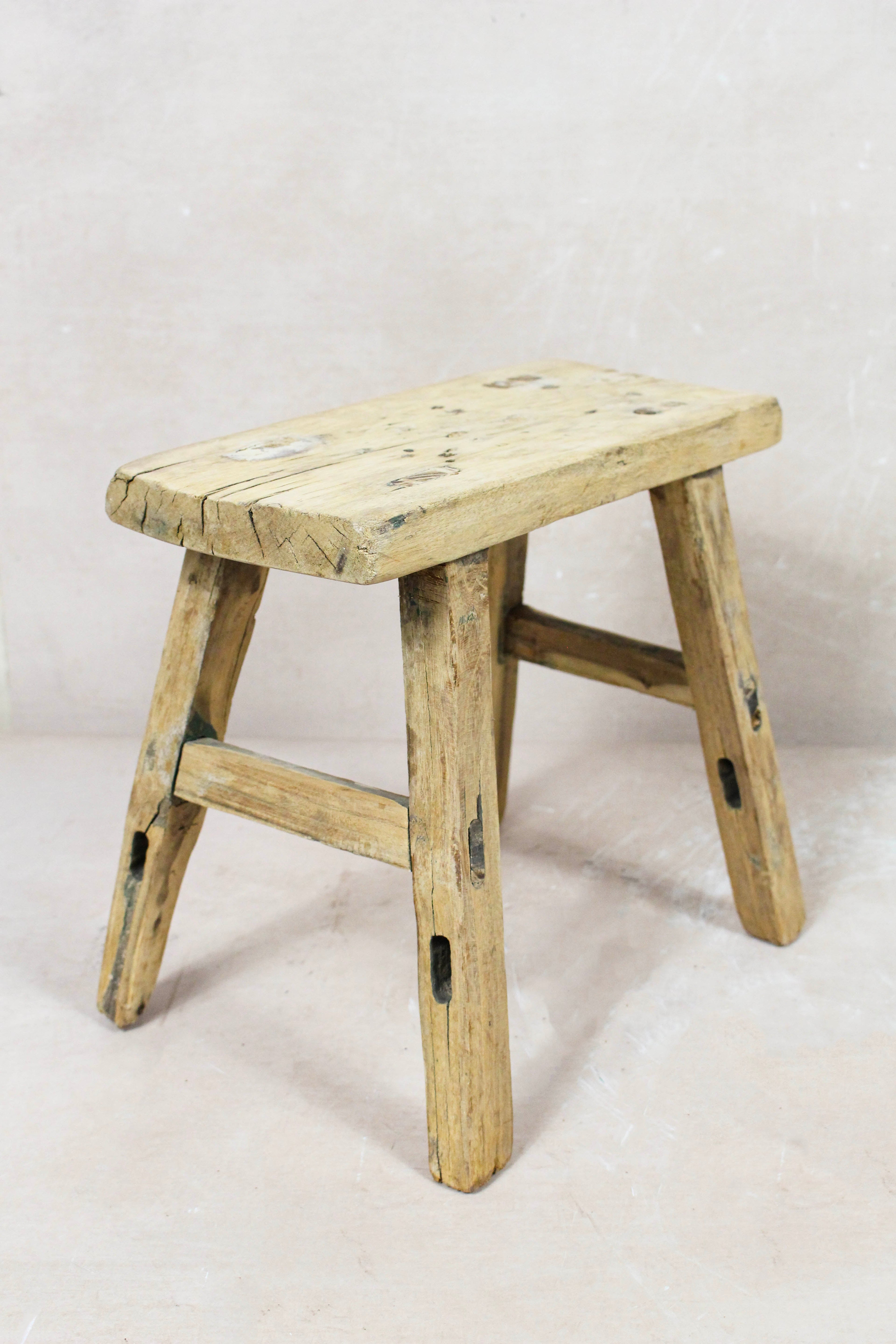 Vintage Rustic Stool Small - Elm wood - 82