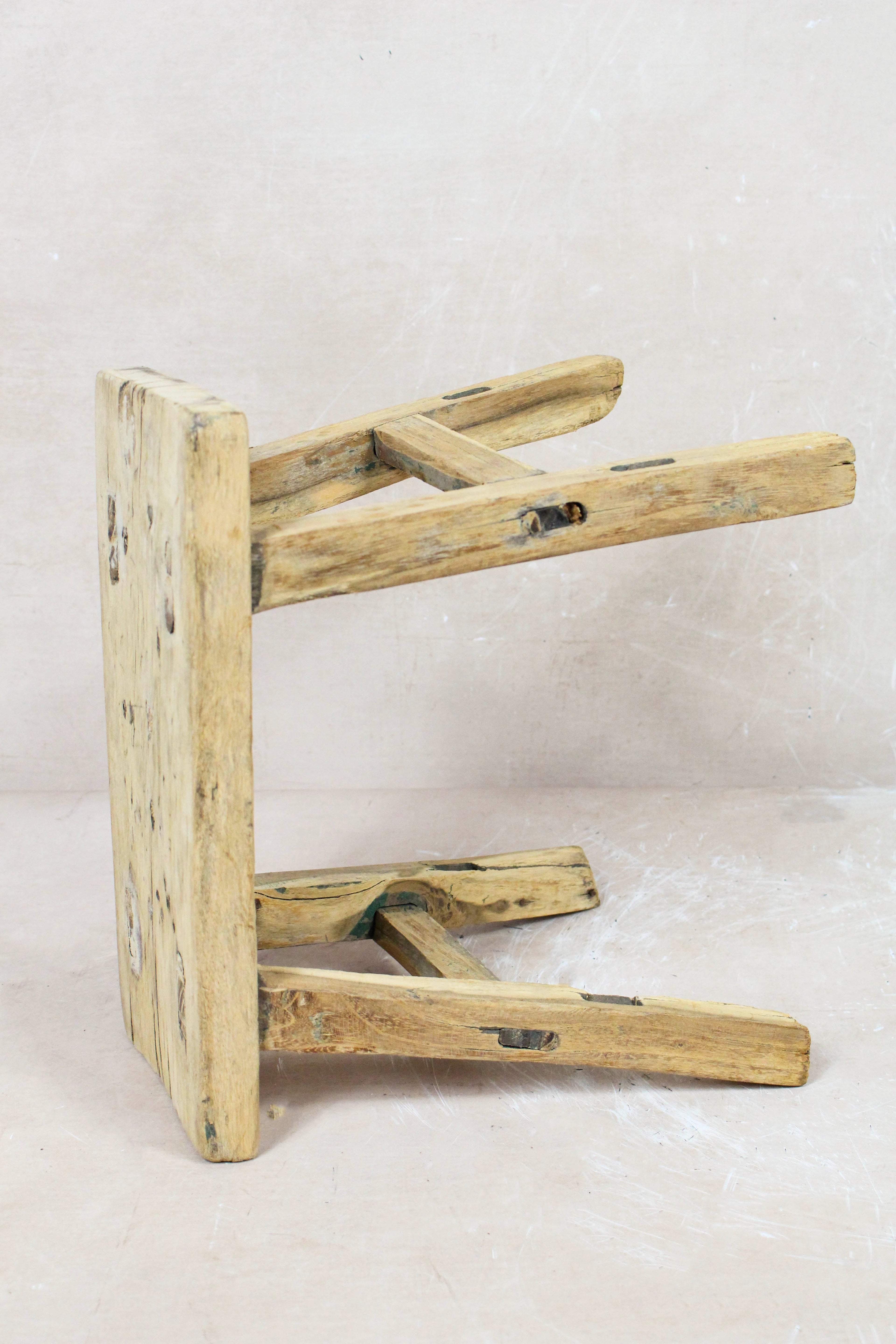 Vintage Rustic Stool Small - Elm wood - 82