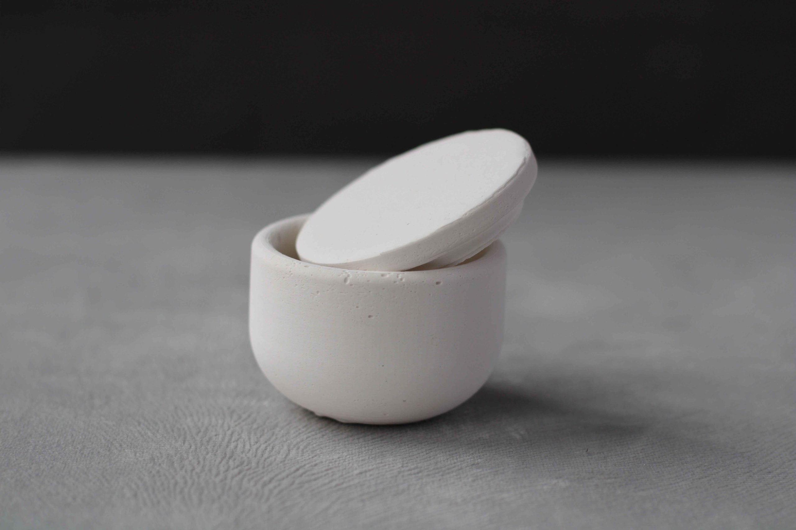 WHITE CONCRETE SMALL JEWELLERY HOLDER, WHITE CONCRETE TEALIGHT HOLDER