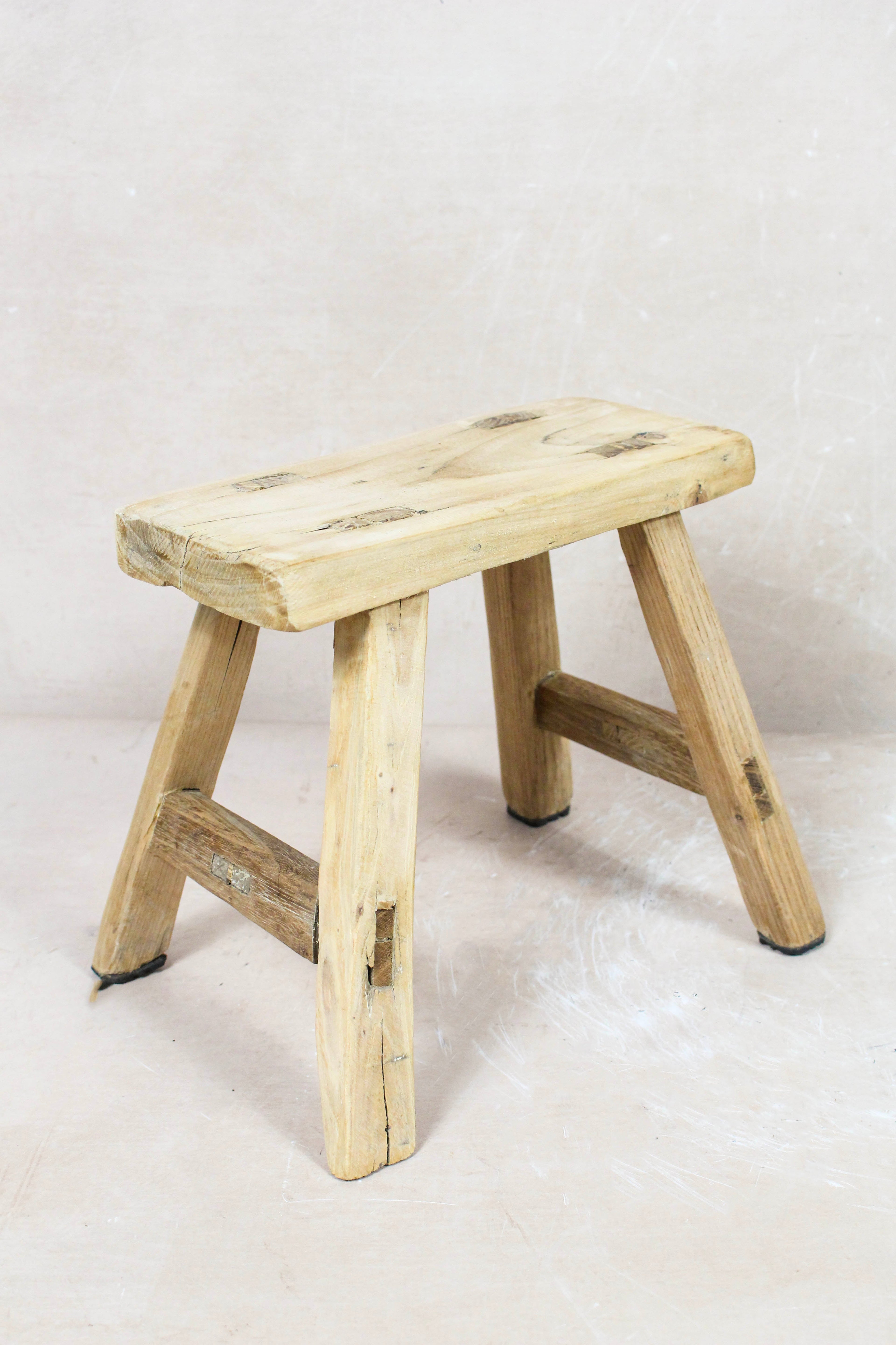 Vintage Rustic Stool Small - Elm wood - 85