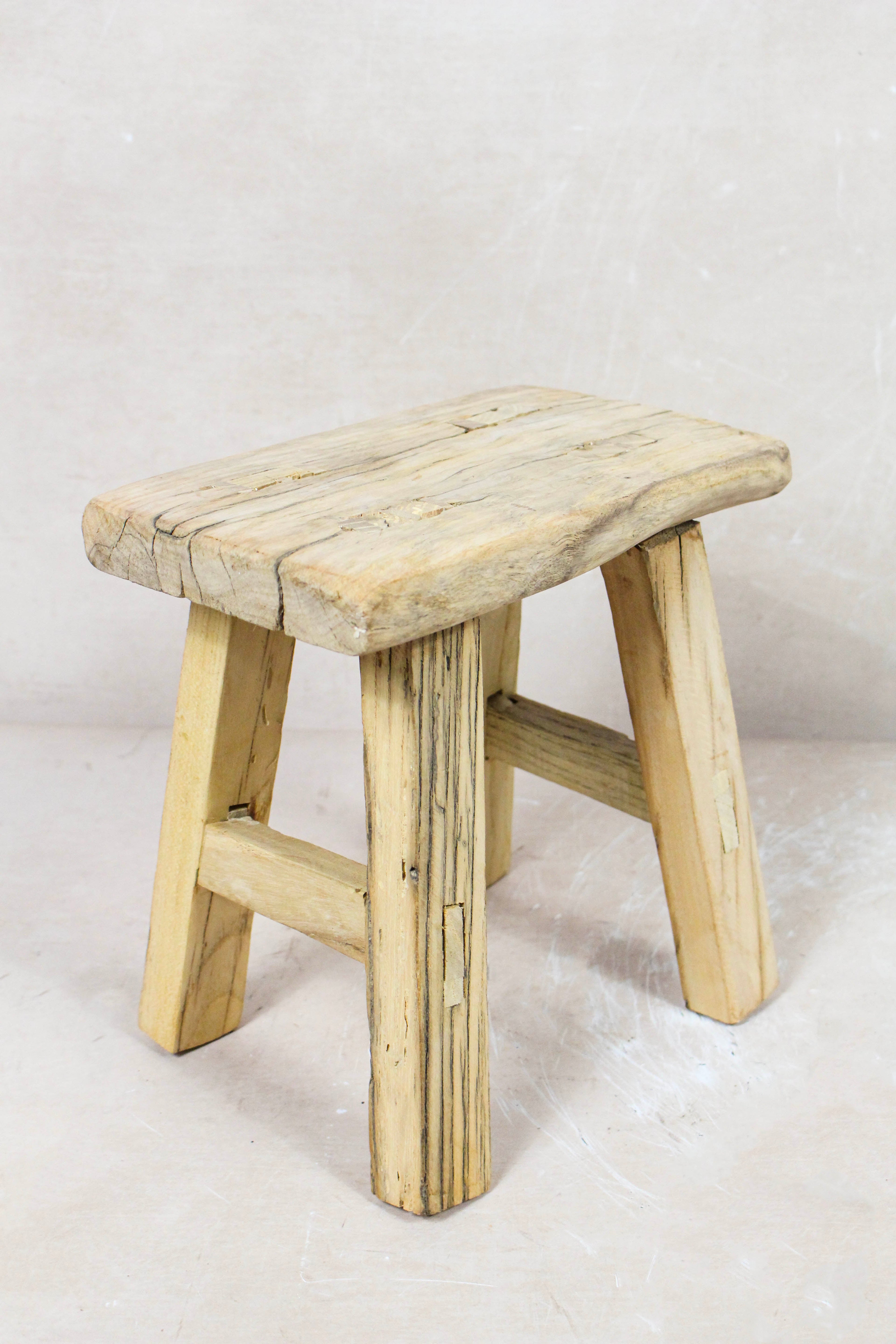 Vintage Rustic Stool Small - Elm wood - 92