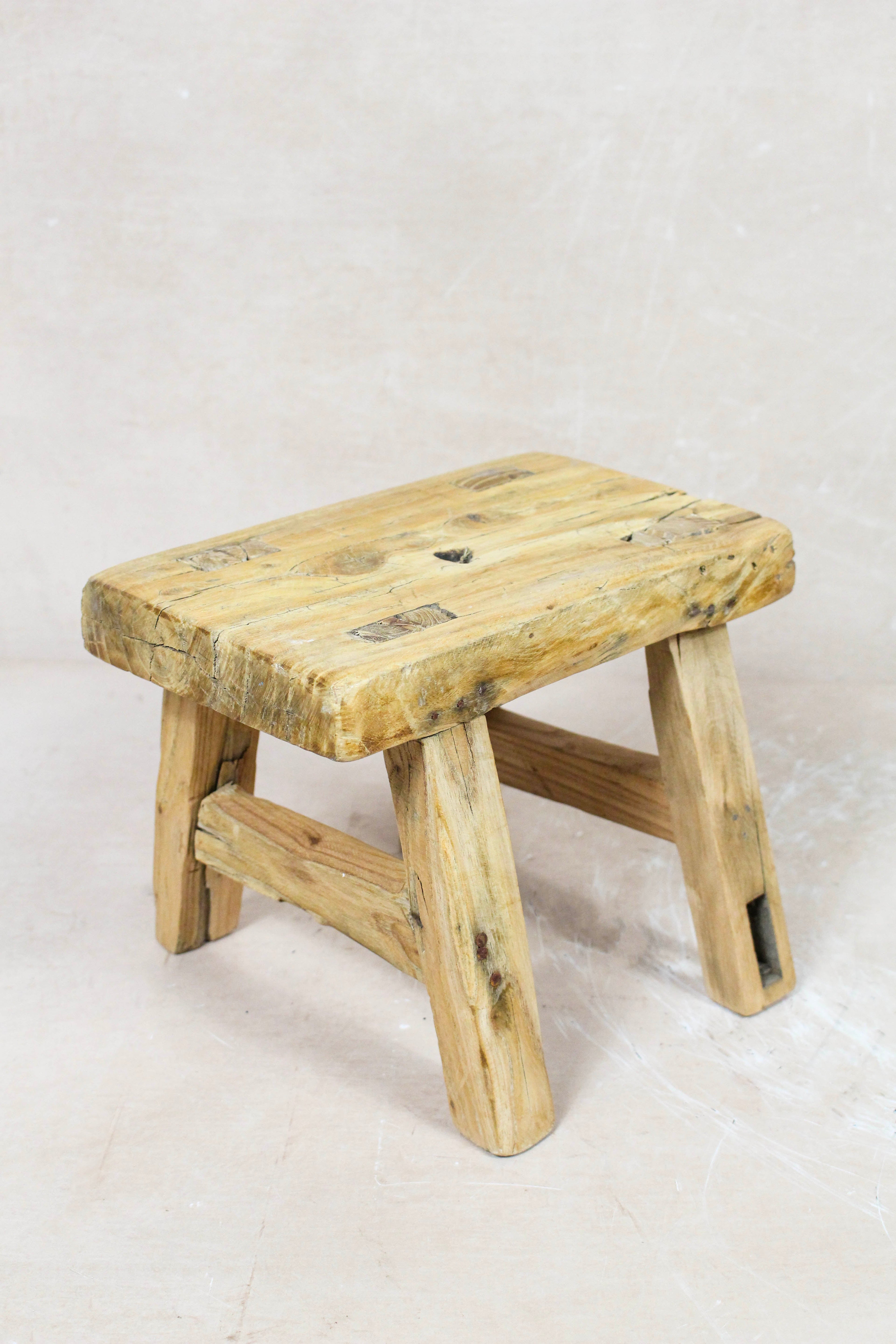 Vintage Rustic Stool Small - Elm wood - 94