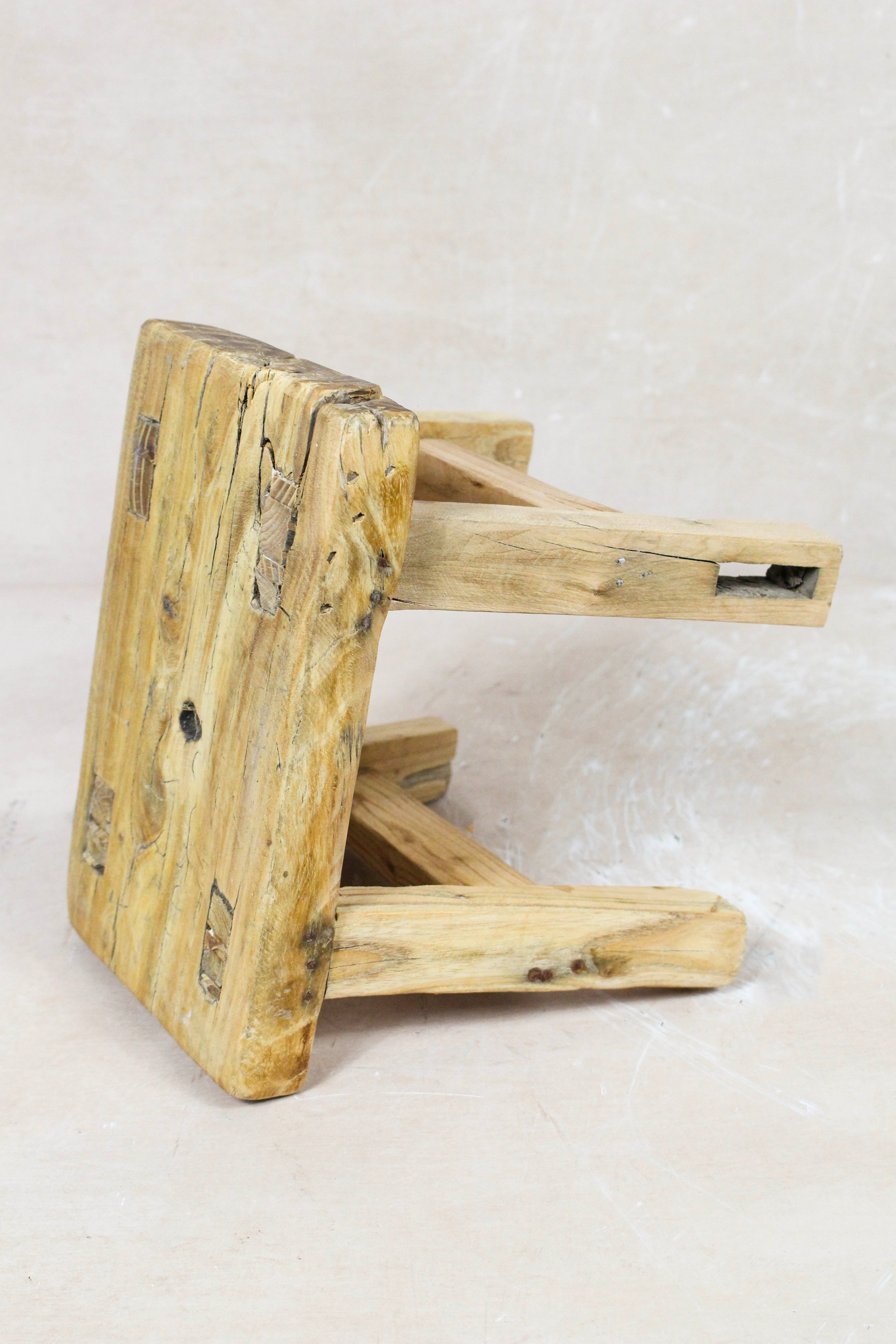 Vintage Rustic Stool Small - Elm wood - 94
