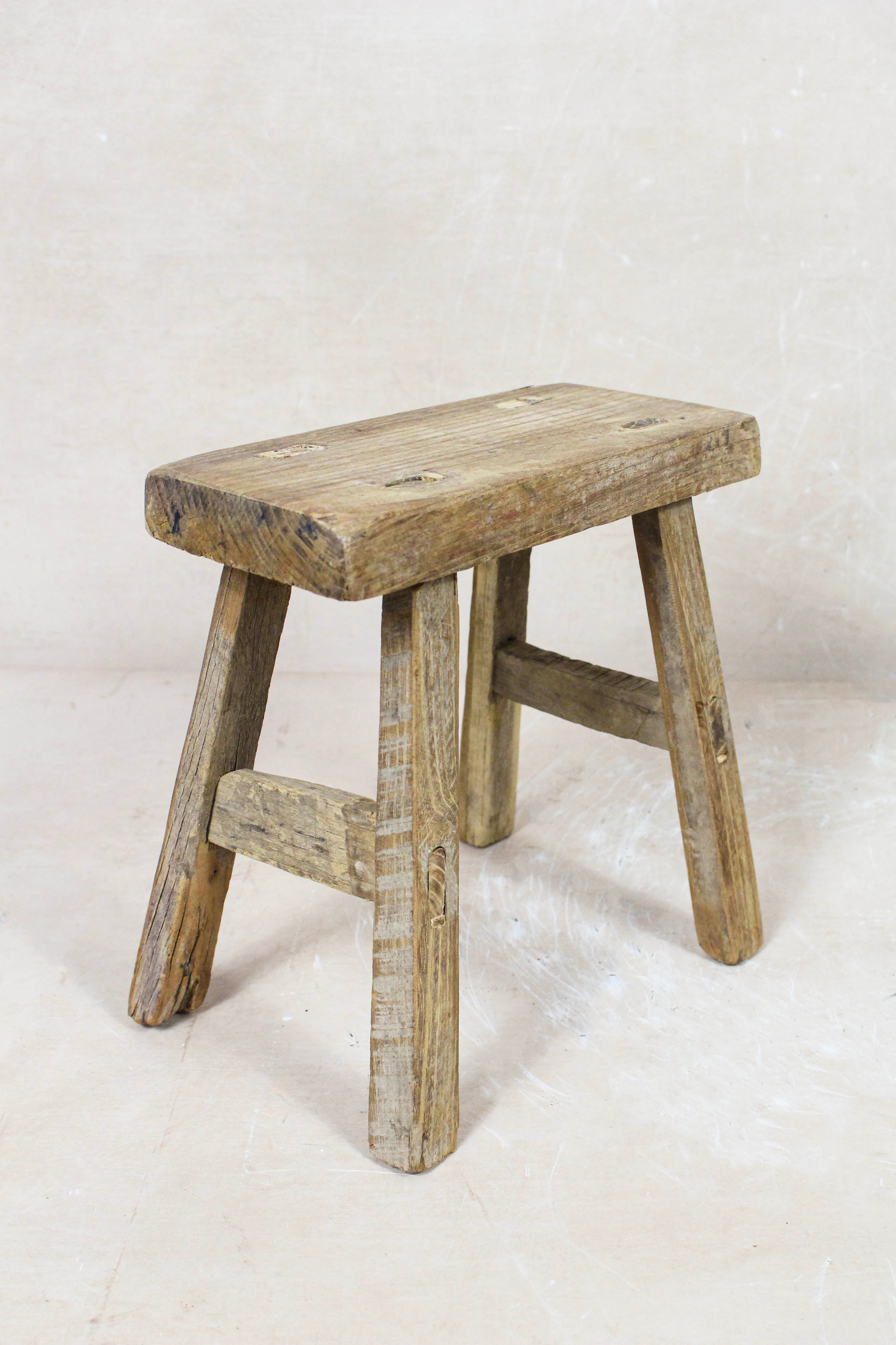 Vintage Rustic Stool Small - Elm wood - 98