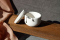WHITE CONCRETE SMALL JEWELLERY HOLDER, WHITE CONCRETE TEALIGHT HOLDER