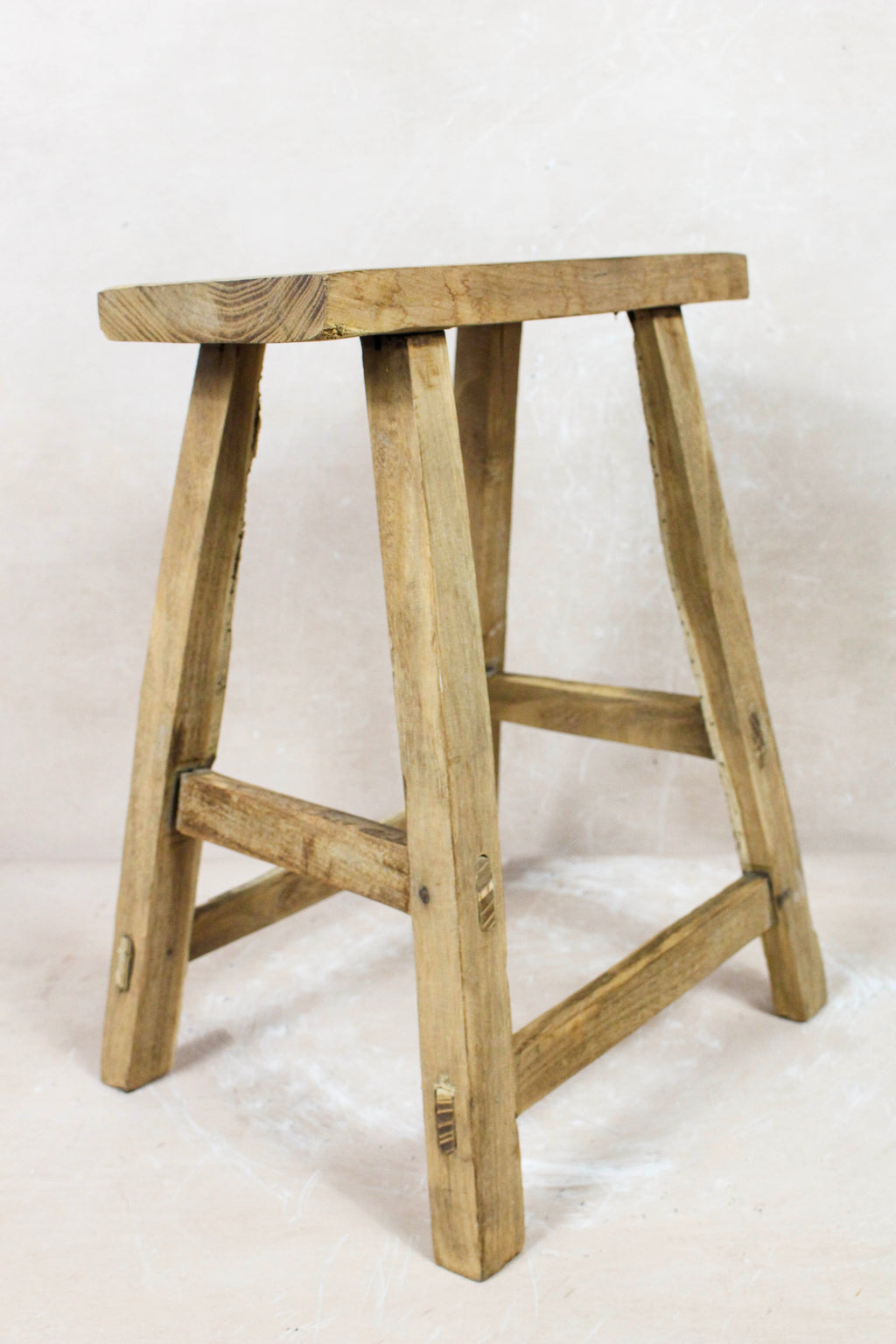 Vintage Rustic Stool - Elm wood - 100