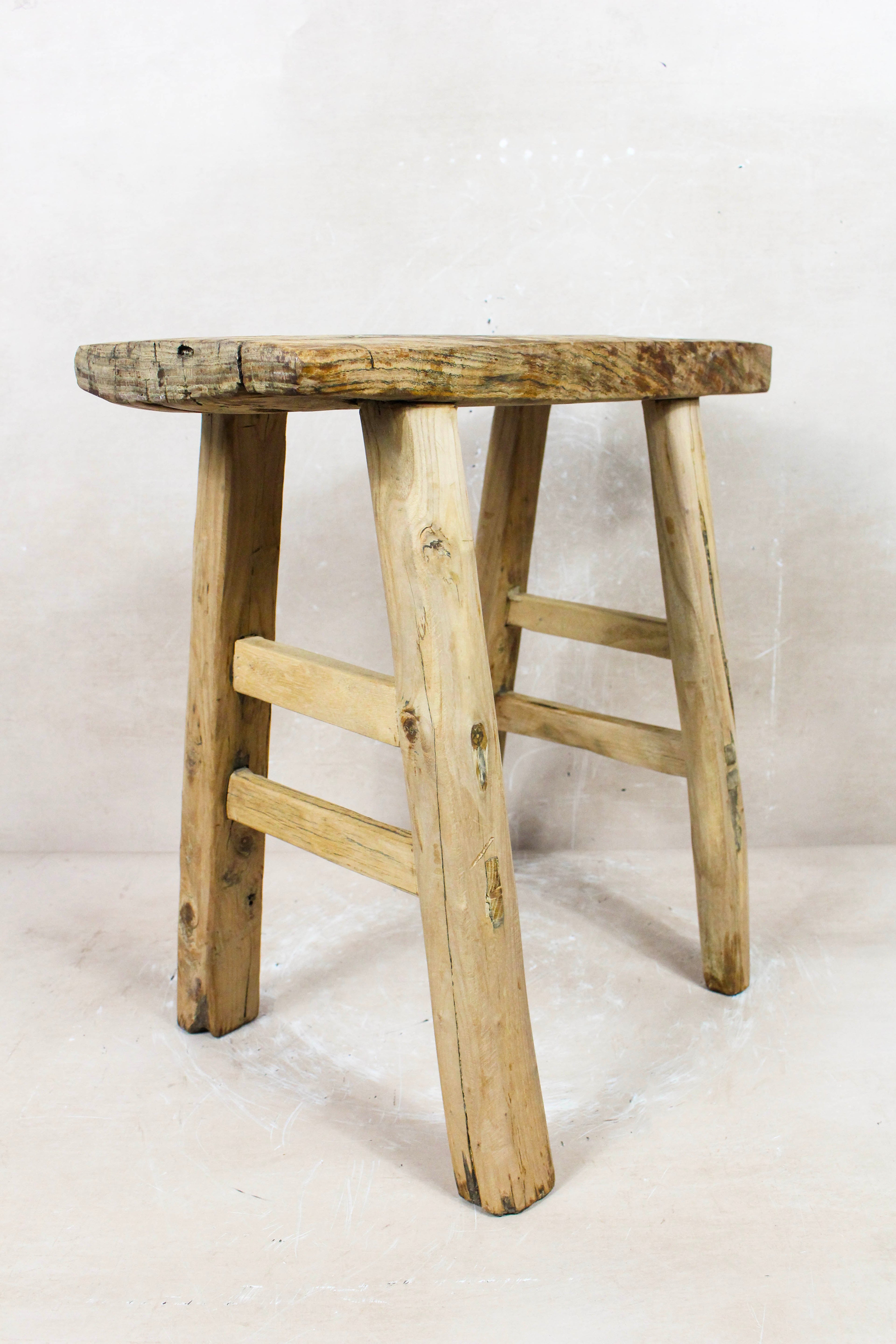 Vintage Rustic Stool - Elm wood - 104