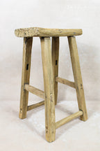 Vintage Rustic Stool - Elm wood - 103