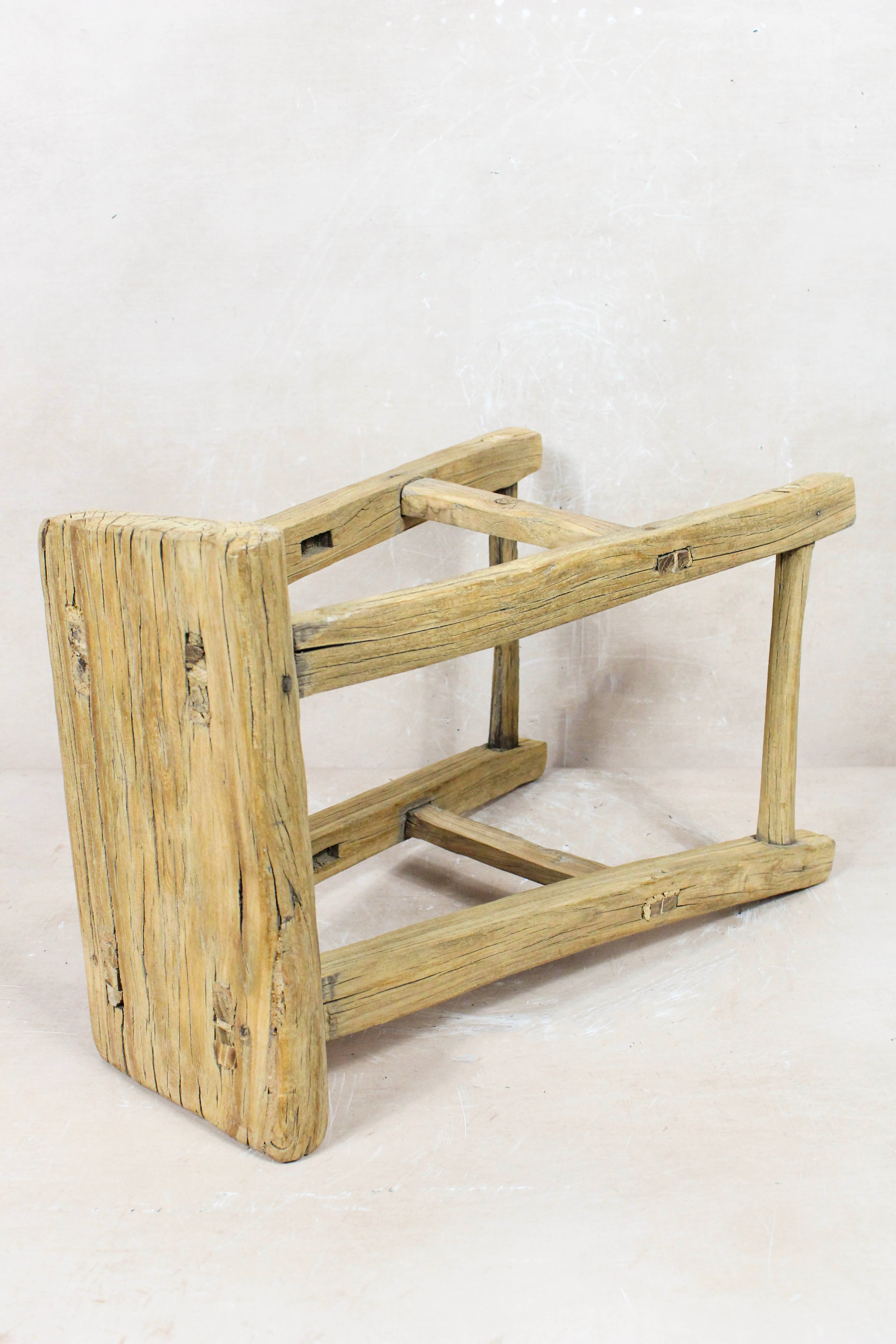 Vintage Rustic Stool - Elm wood - 103