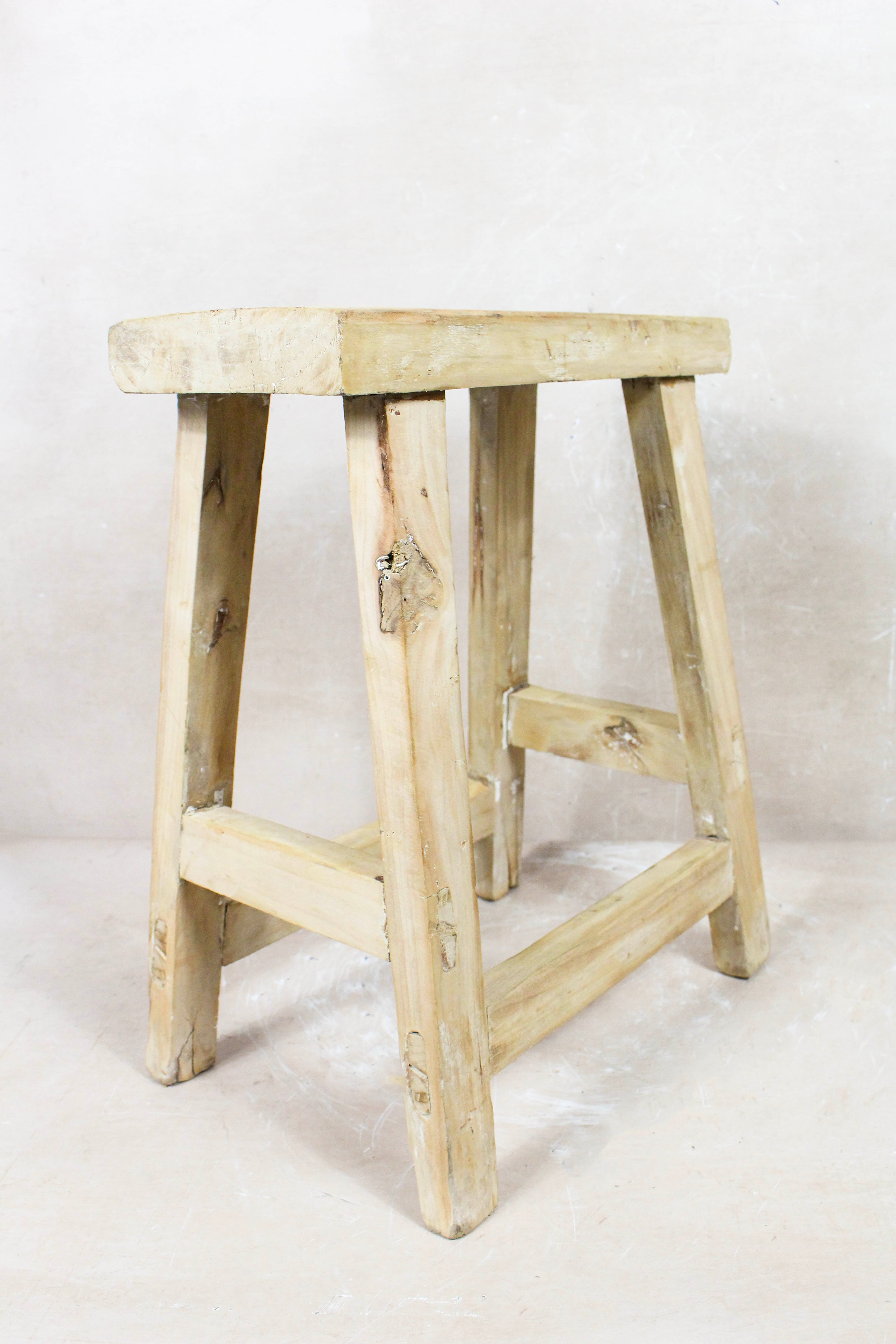 Vintage Rustic Stool - Elm wood - 105