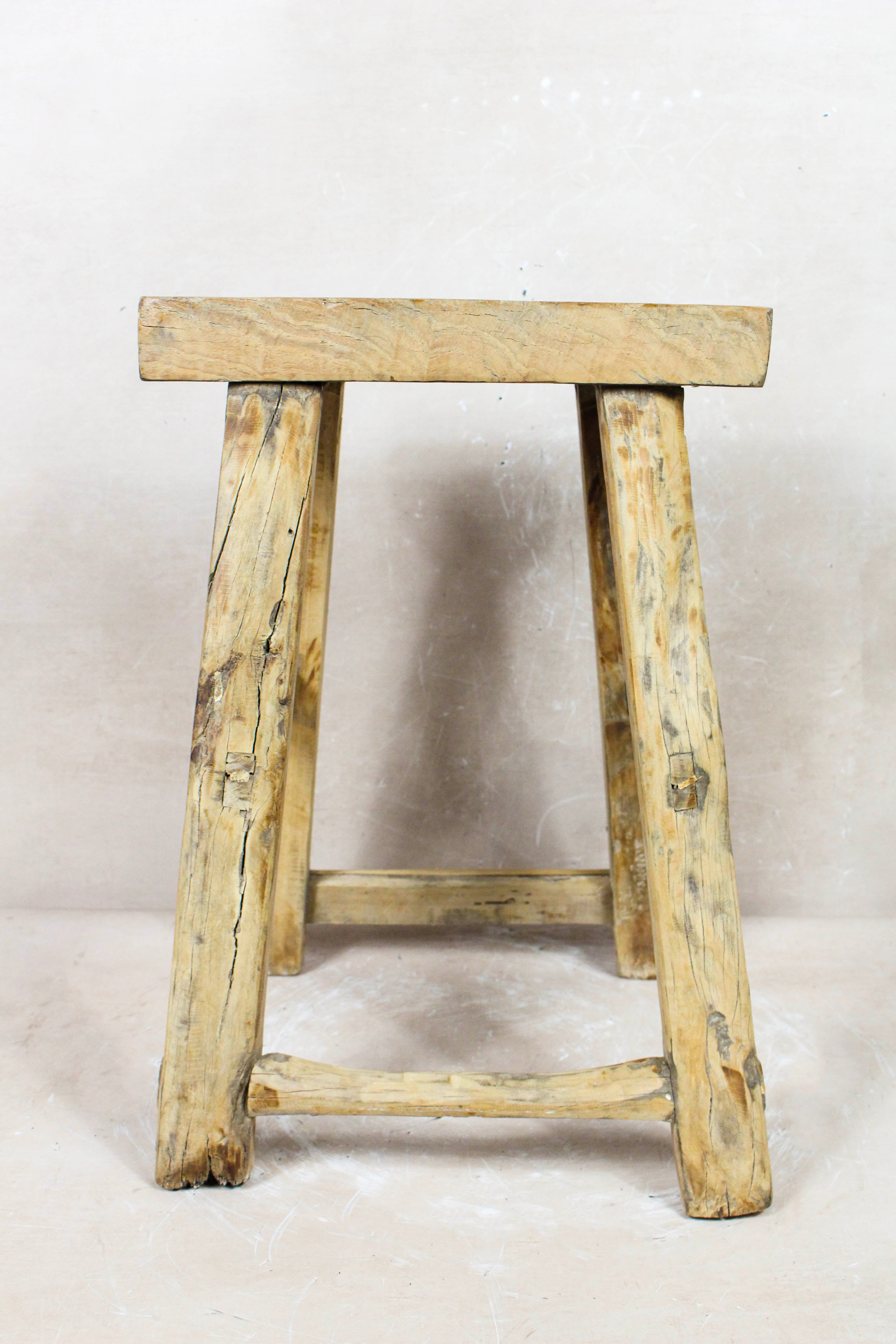 Vintage Rustic Stool - Elm wood - 107