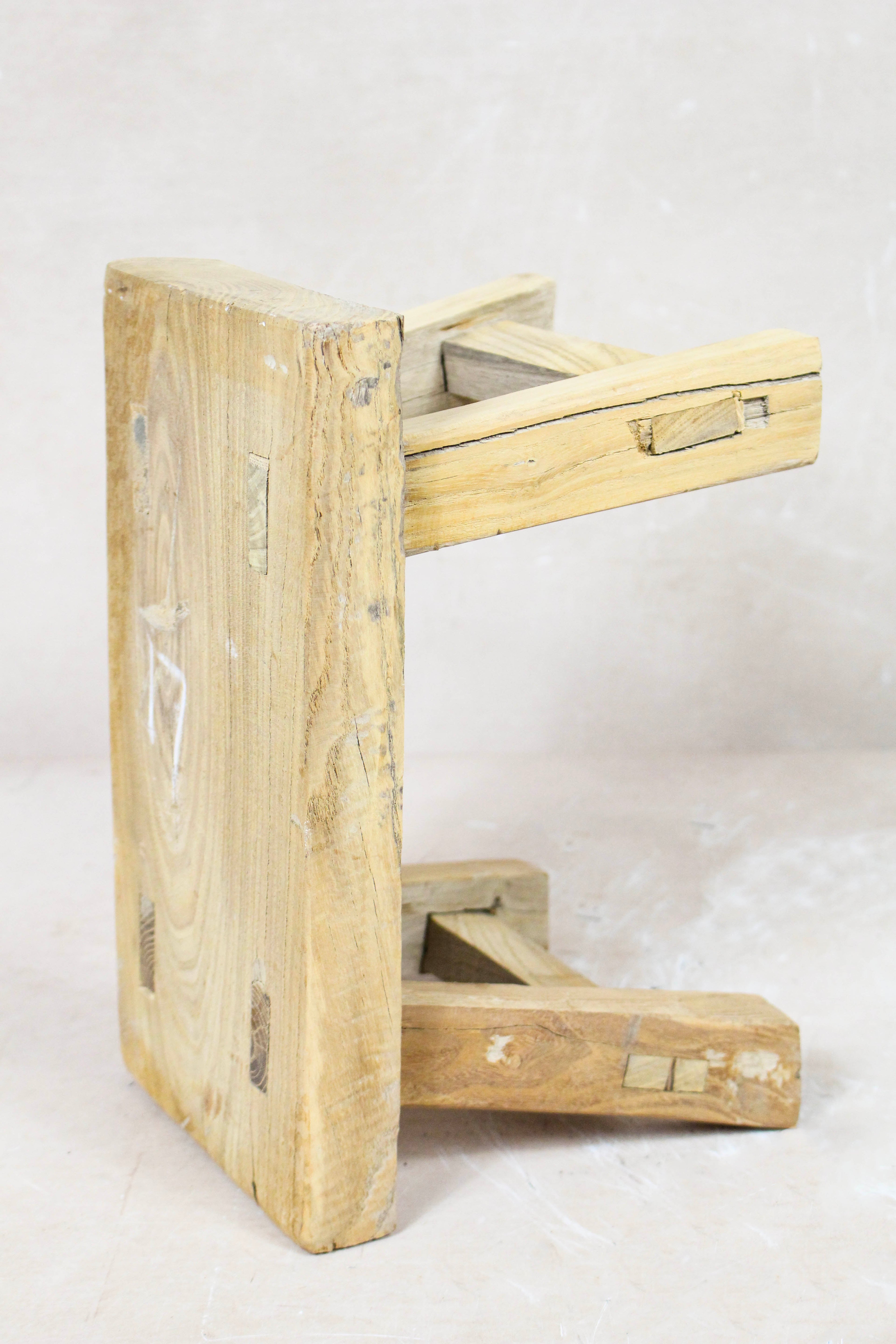 Vintage Rustic Stool - Elm wood - Small -  111