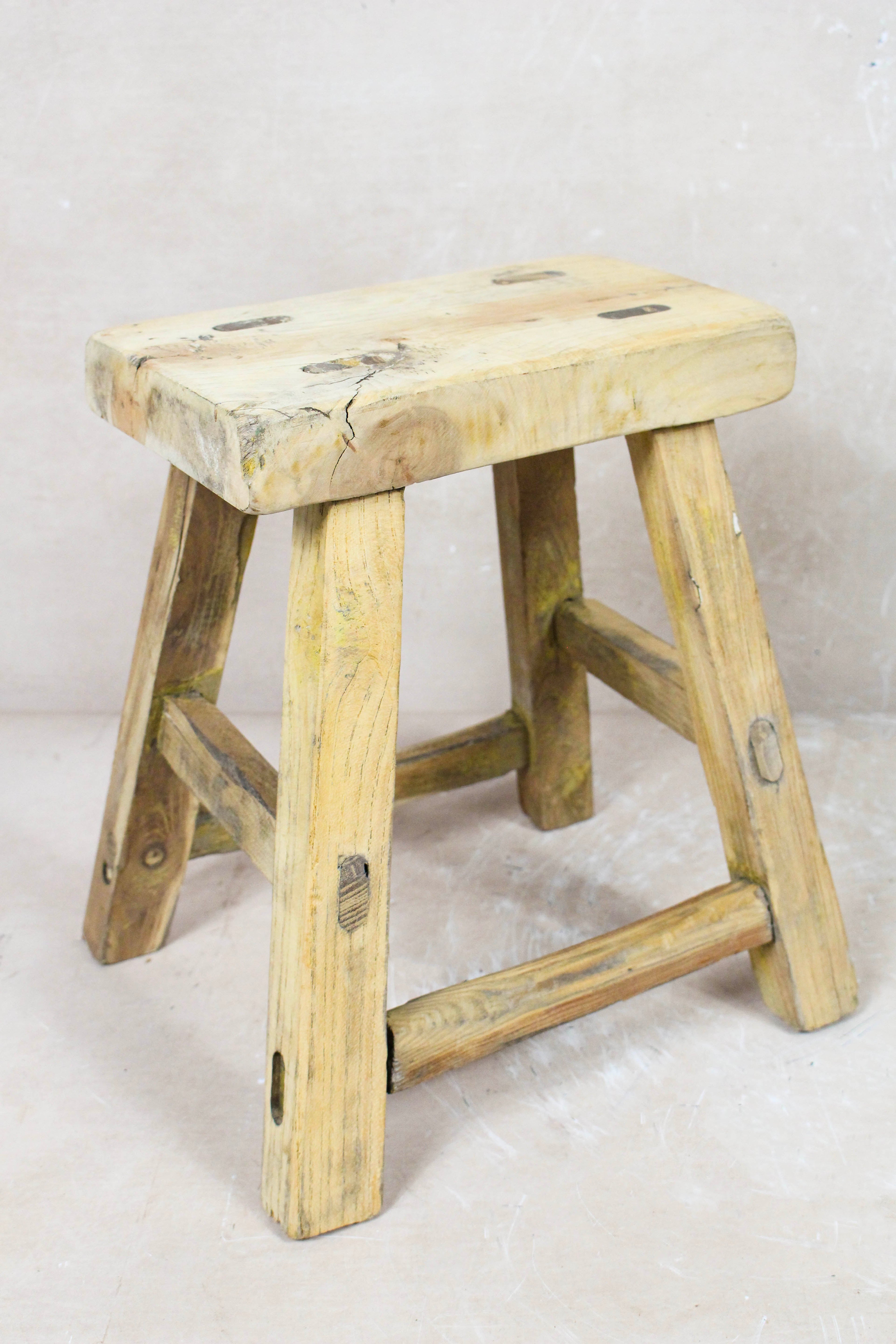 Vintage Rustic Stool - Elm wood - Small - 113
