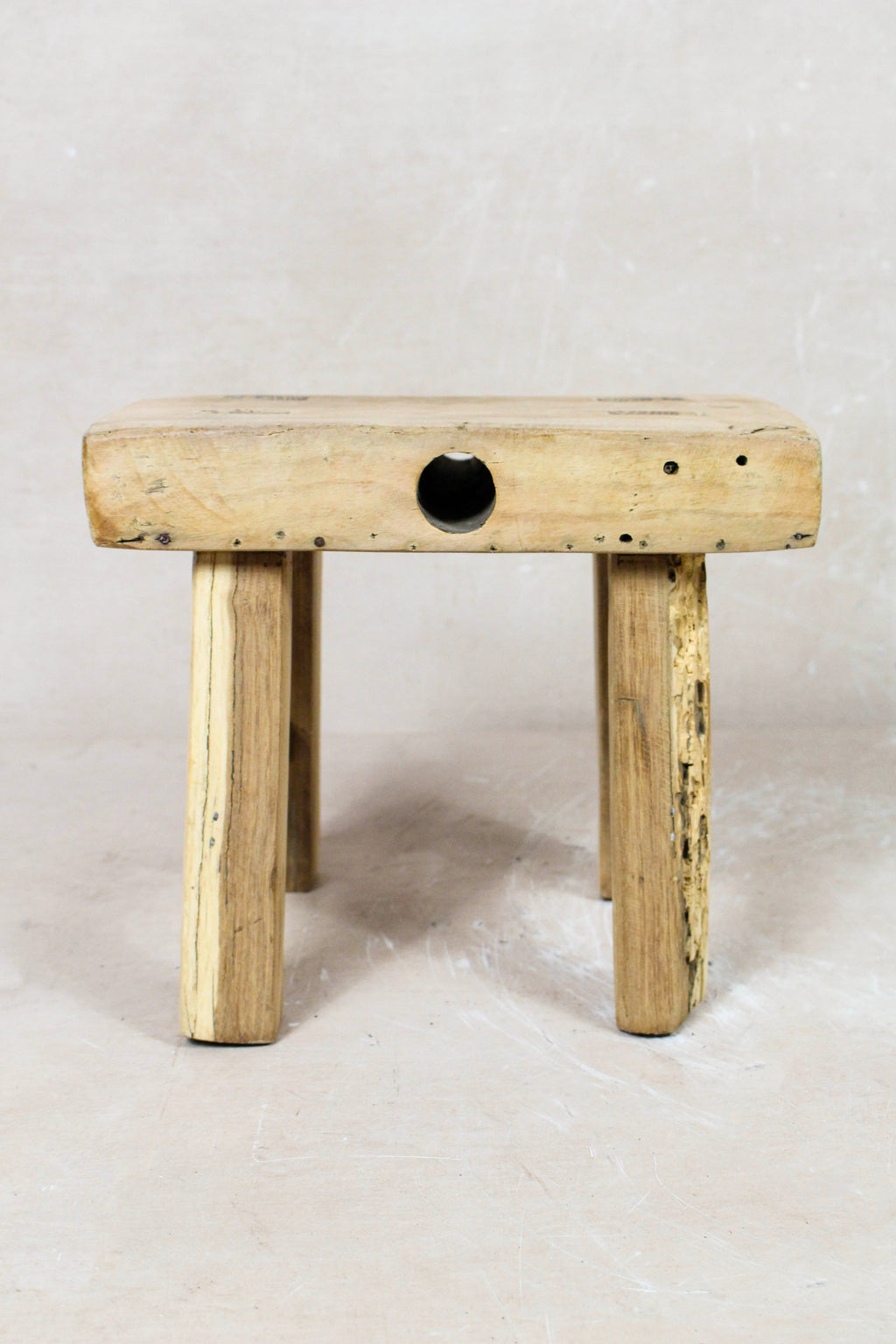 Vintage Rustic Stool - Elm wood - Small - 114