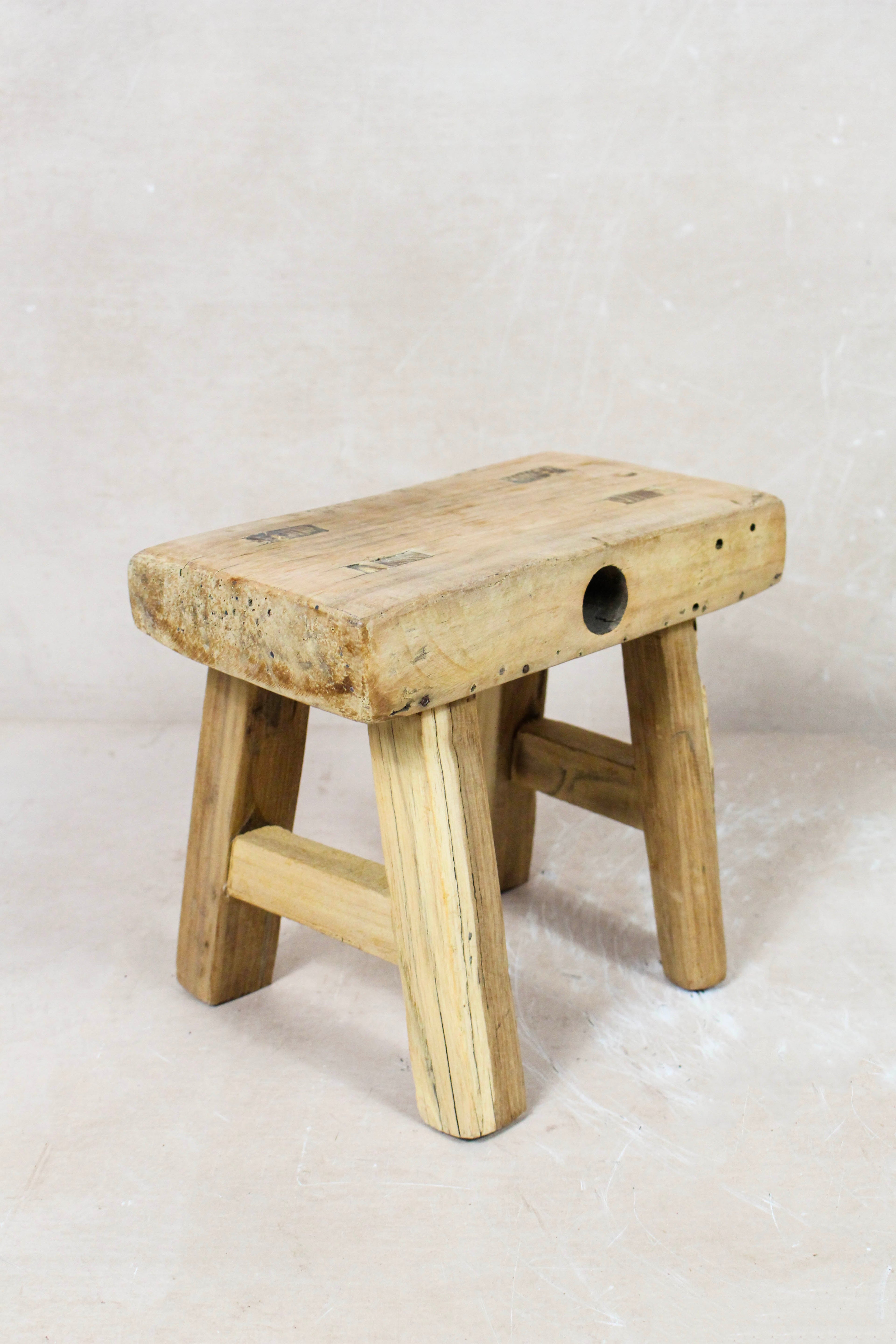 Vintage Rustic Stool - Elm wood - Small - 114