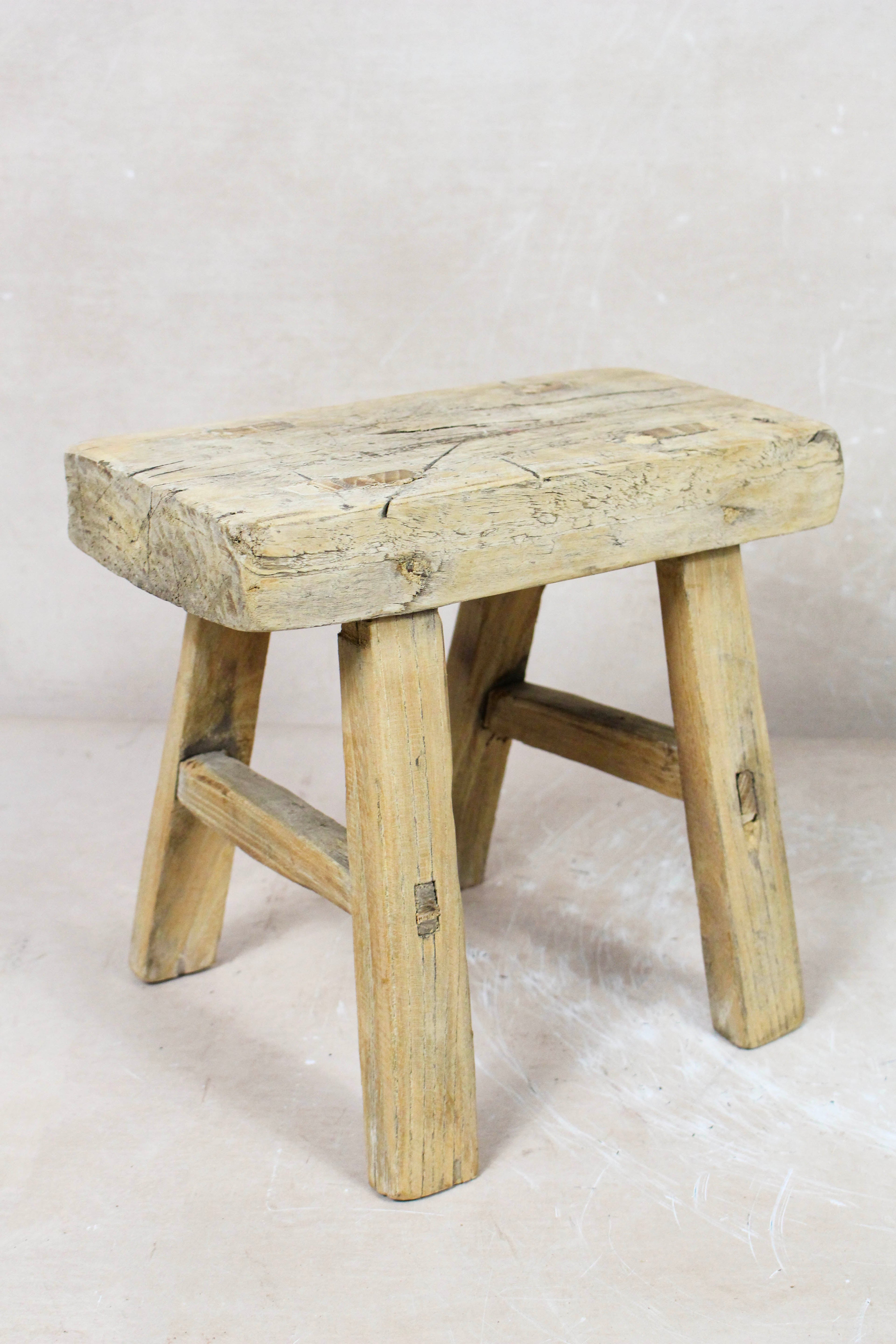 Vintage Rustic Stool - Elm wood - Small - 115