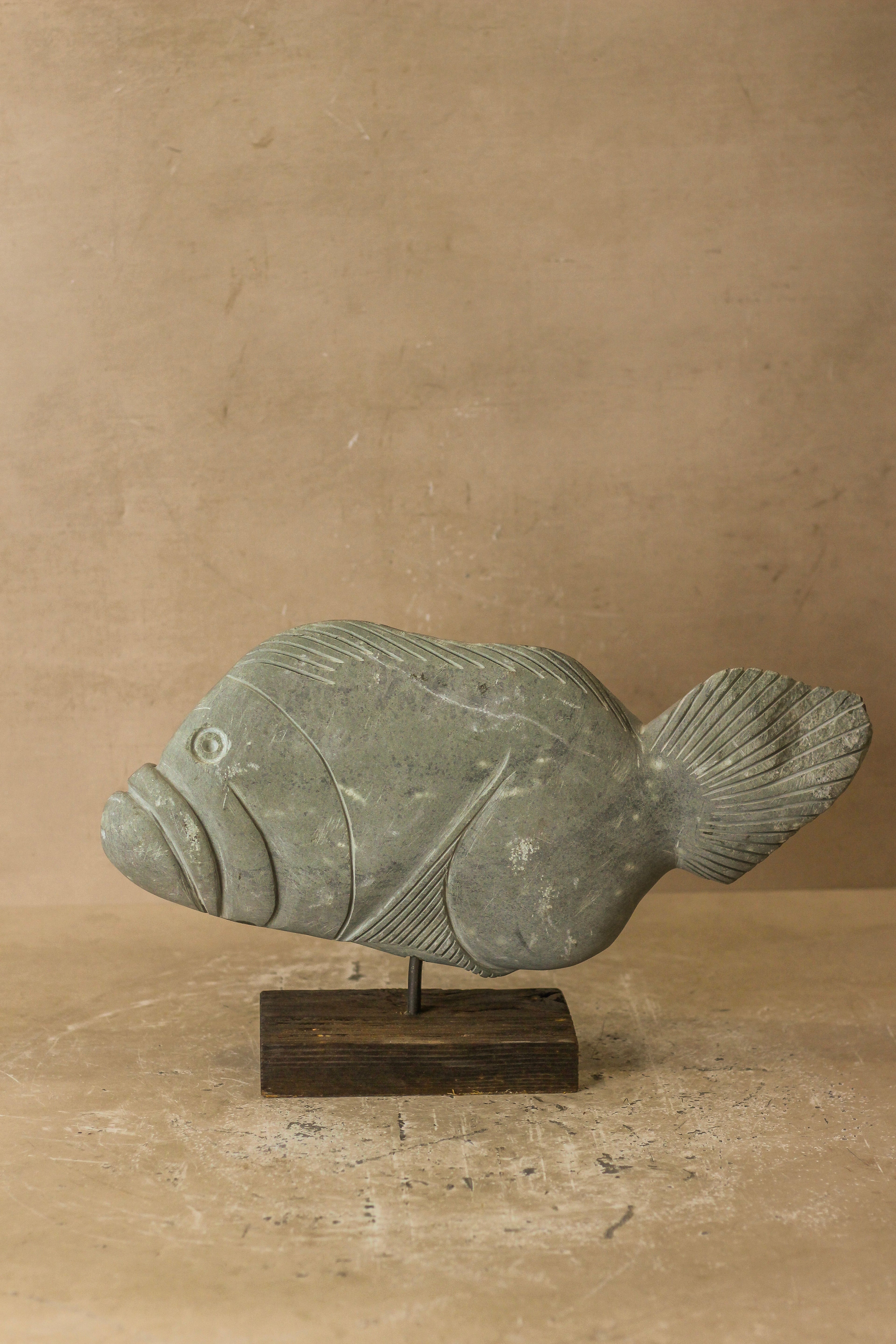 Stone Fish Sculpture - Zimbabwe - 97.2