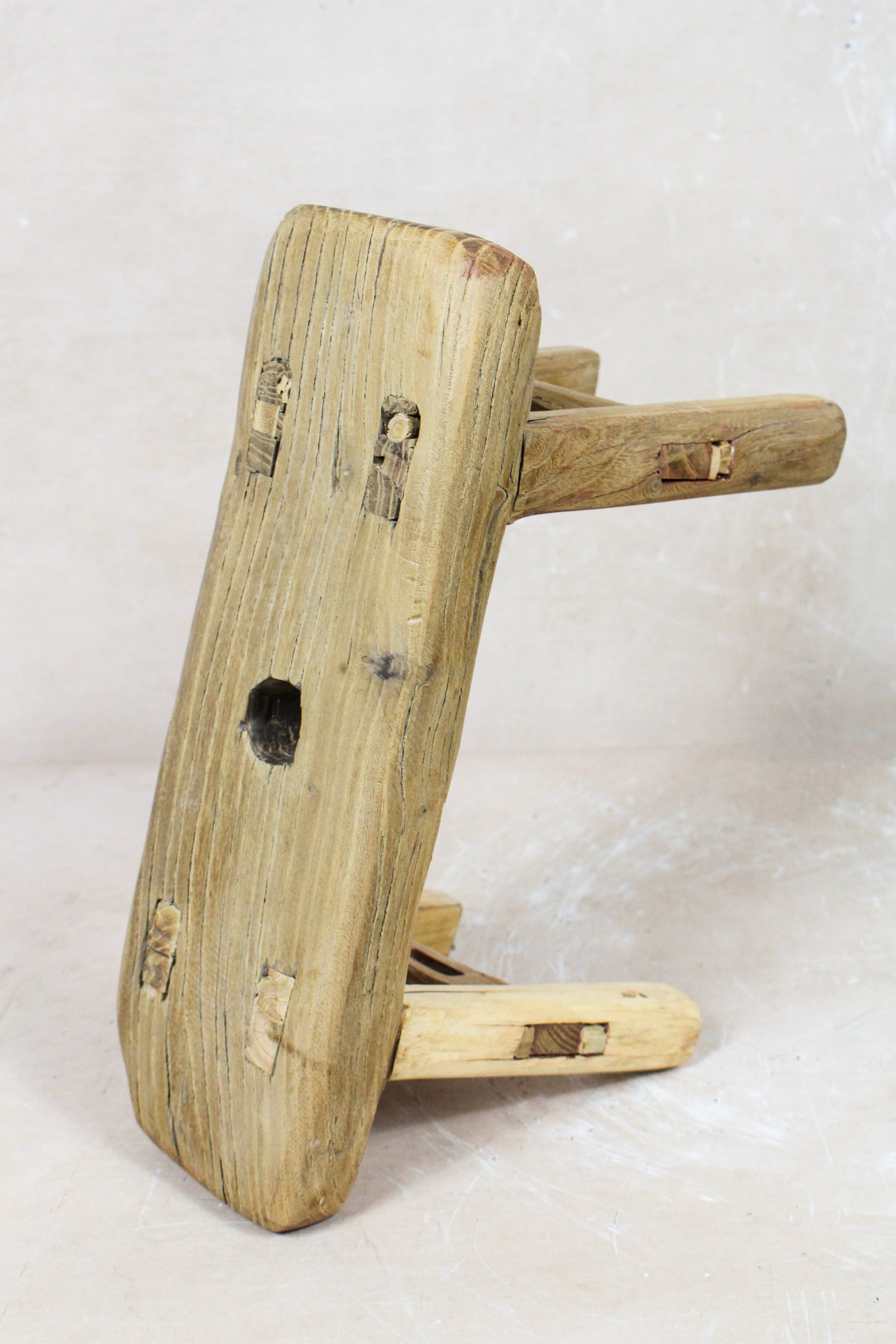 Vintage Rustic Stool - Elm wood - Small - 118
