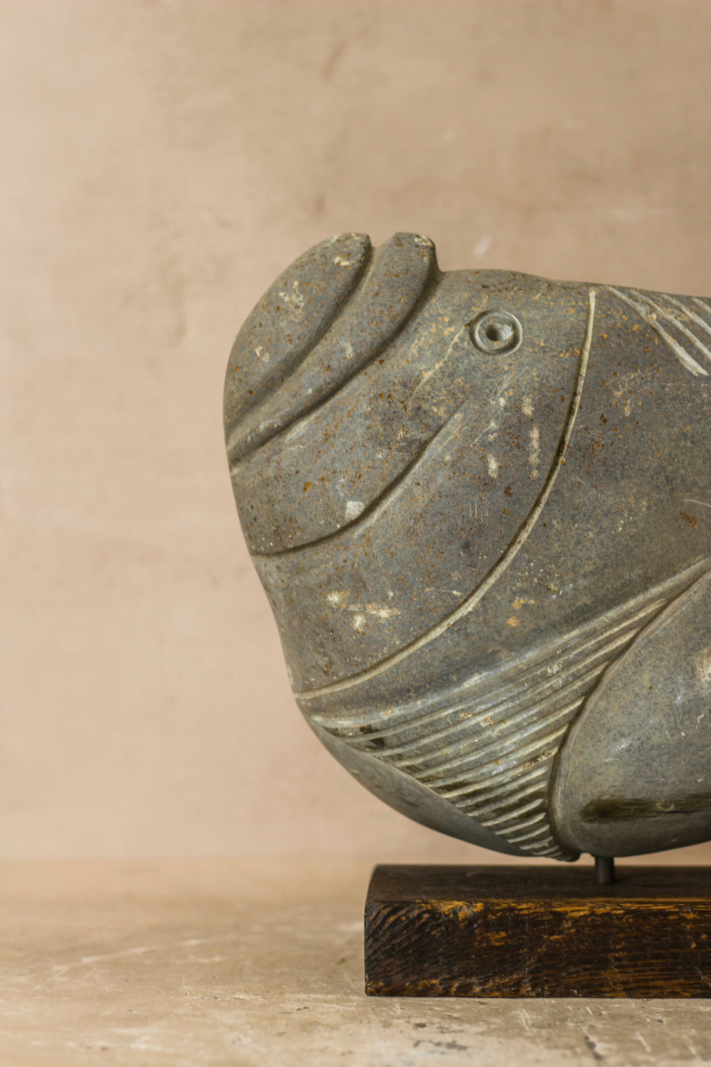 Stone Fish Sculpture - Zimbabwe - 98.2