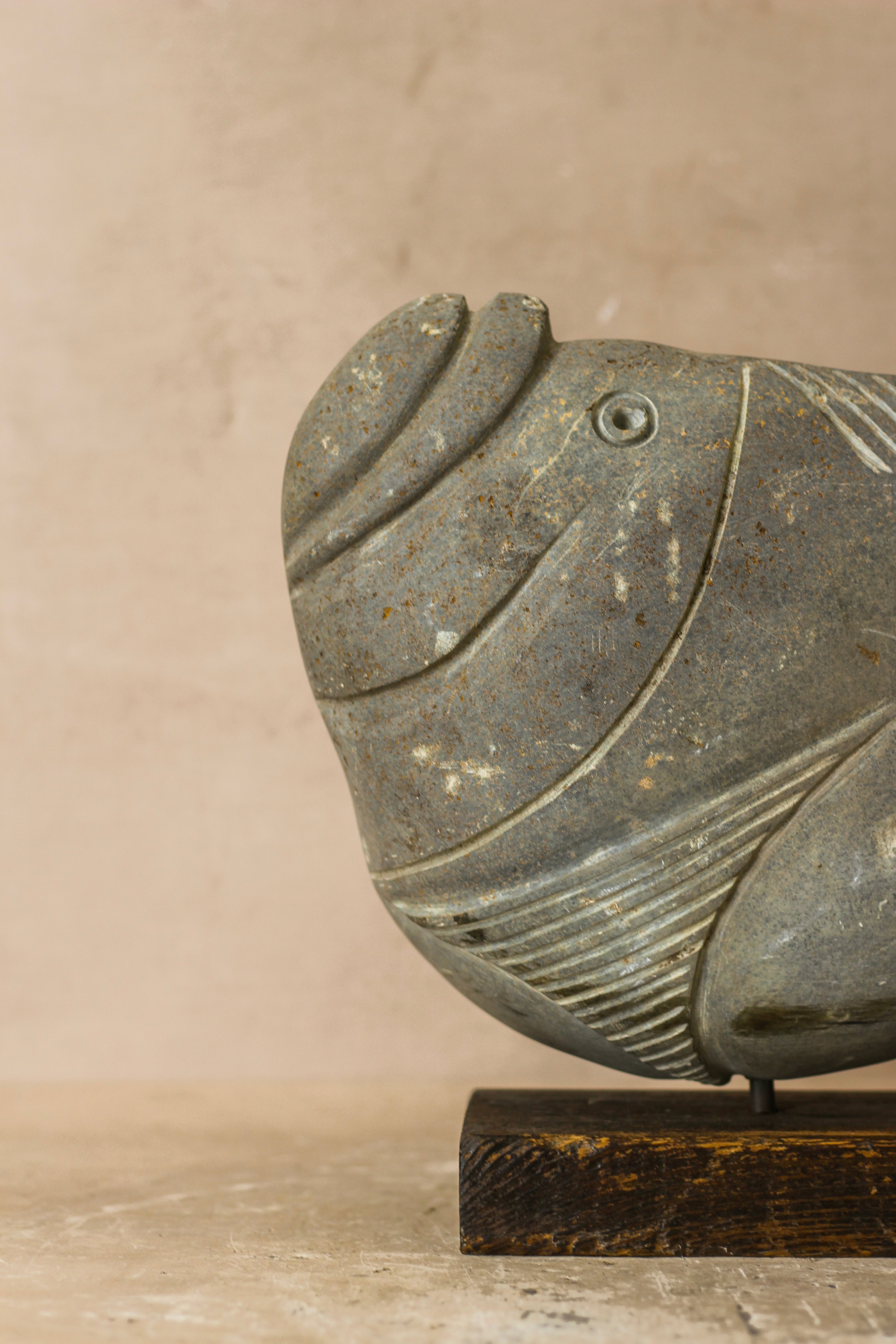 Stone Fish Sculpture - Zimbabwe - 98.2